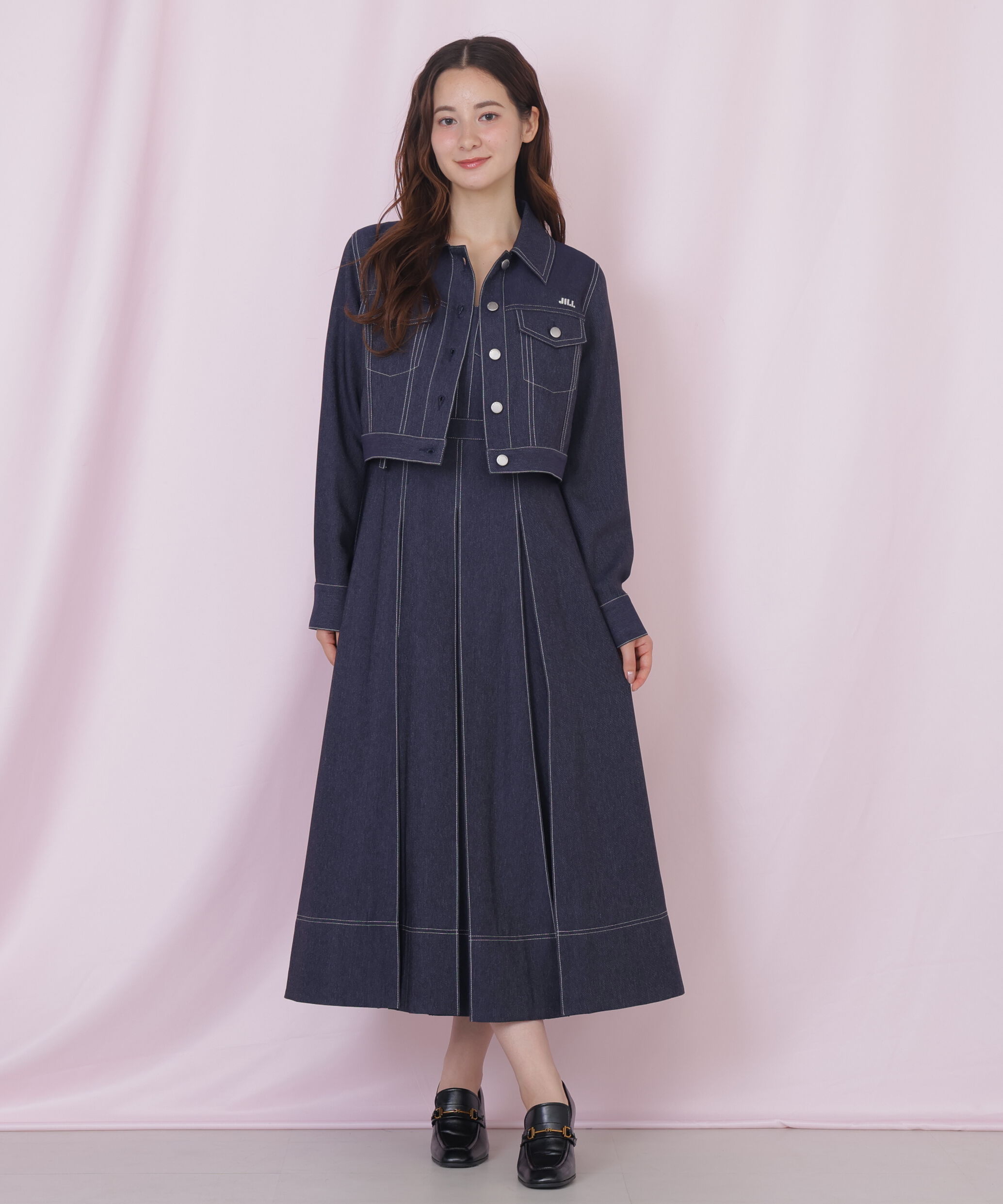  「デニムライク配色ステッチジャケット」|その他|