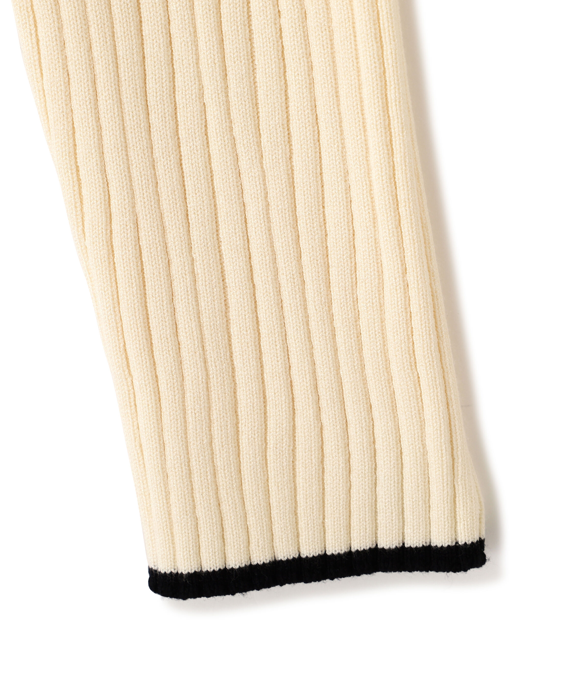  「ポロ襟配色ラインリブニット」|ニット・セーター|