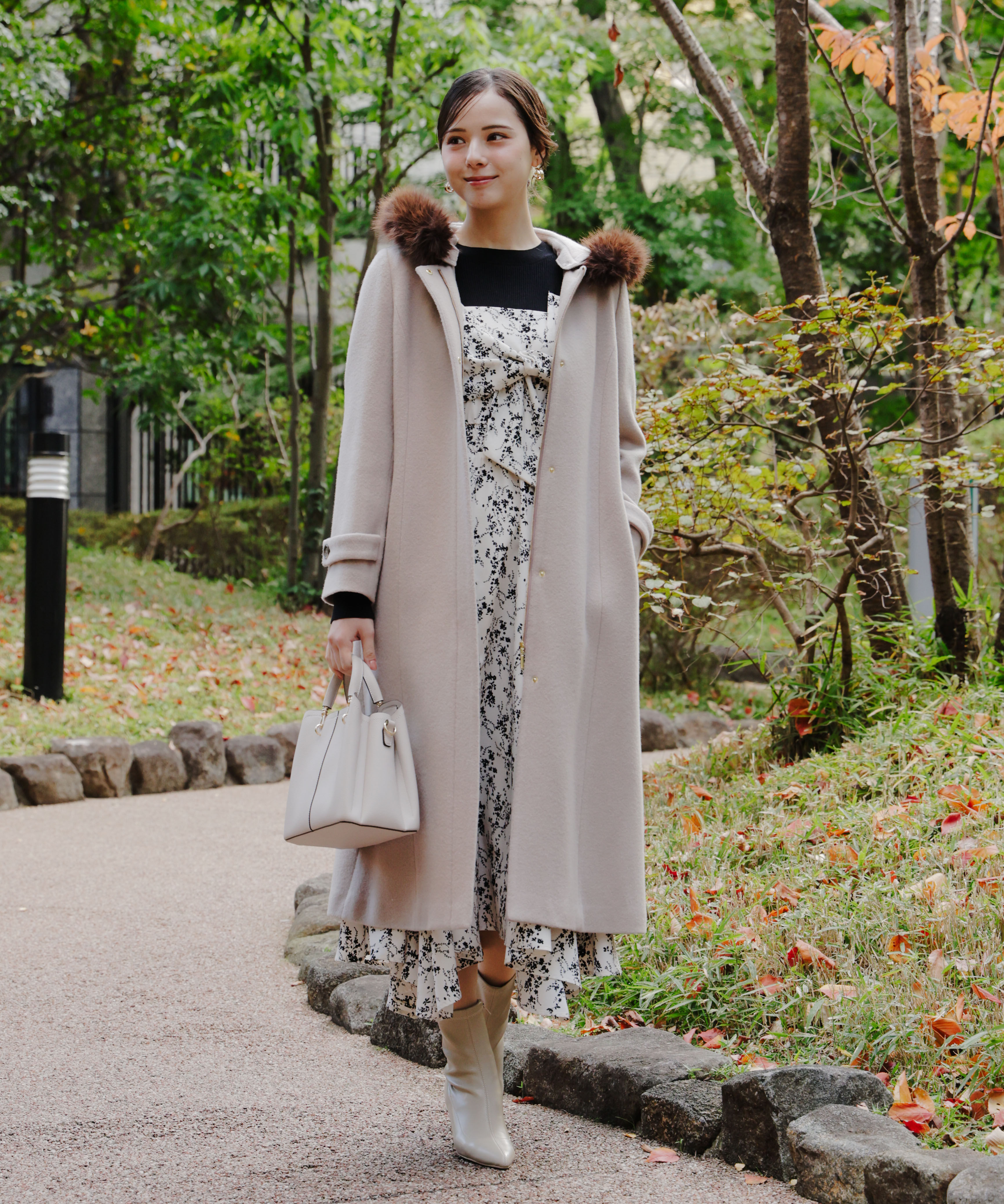 PROPORTION BODY DRESSING「モッサフードフェイクファーロングコート 25AW」|その他|