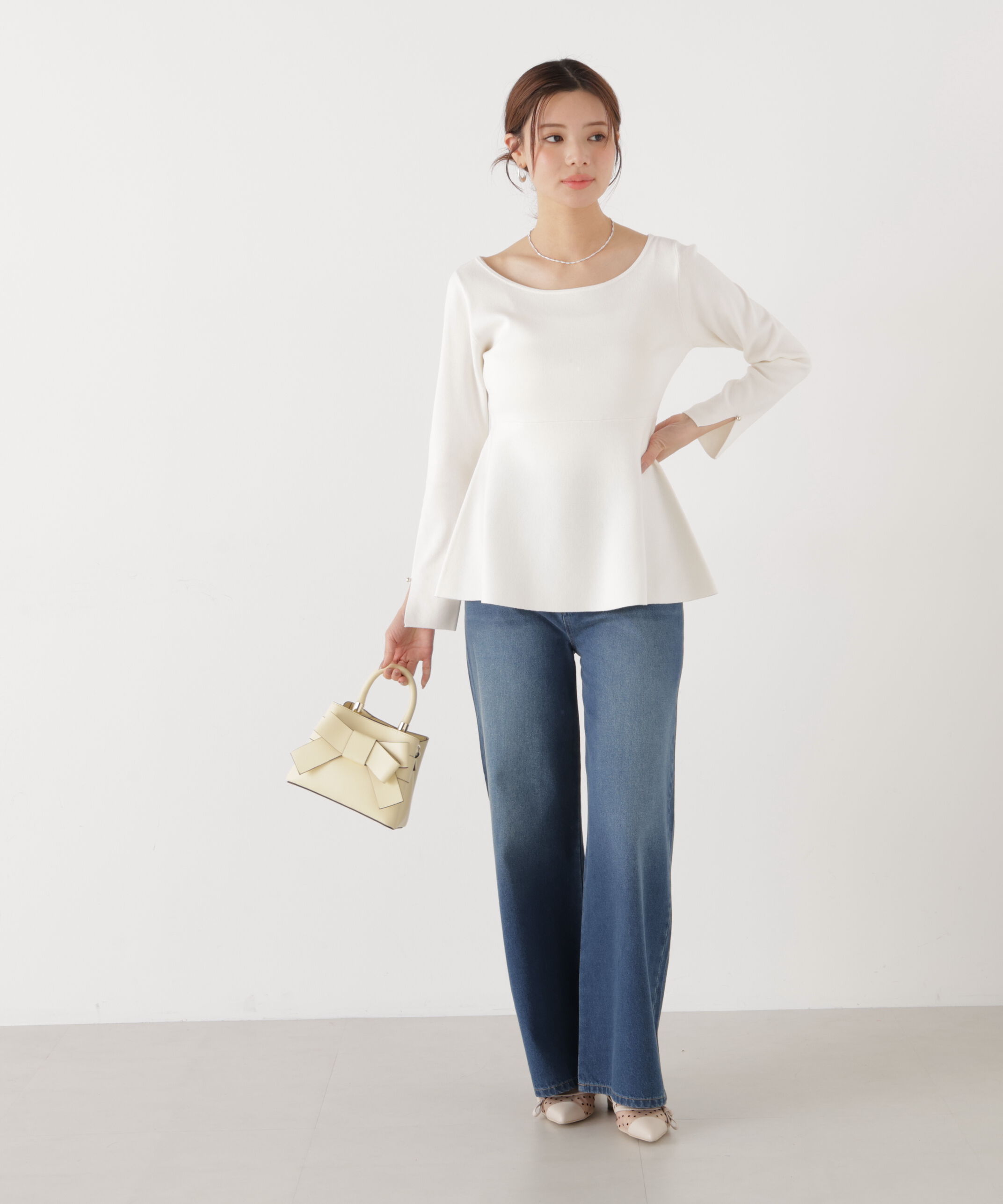 PROPORTION BODY DRESSING「ペプラムベーシックニット　26SS」|ニット・セーター|