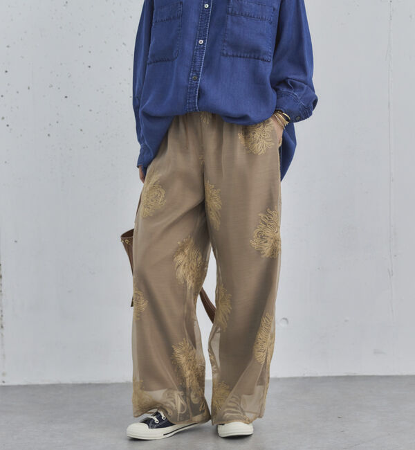 Doux archives「刺繍シアードロストパンツ」|チノ|BEIGE