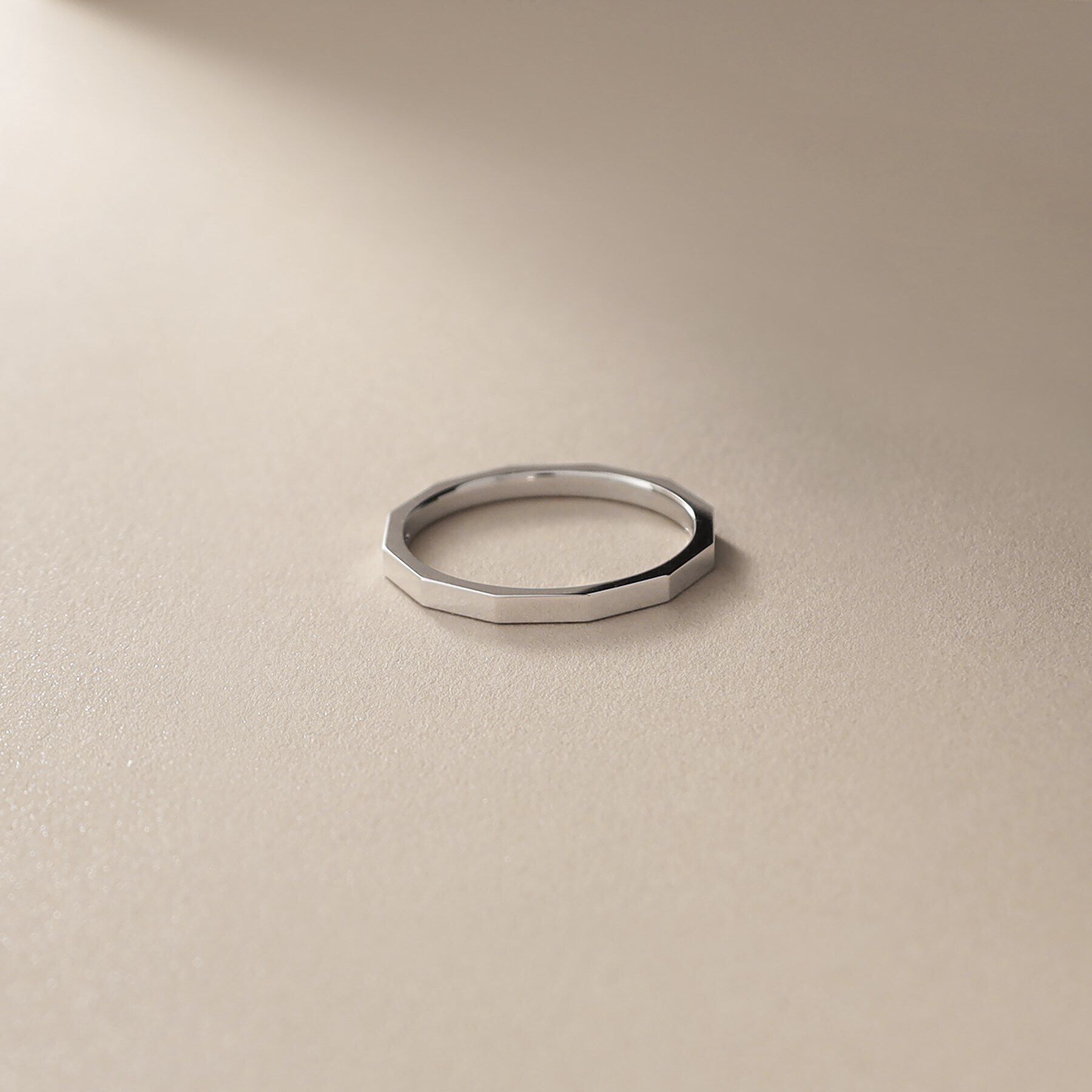 COCOSHNIK「K10面取り パートナーリング（レディース） WG」|リング|ホワイトゴールド(2