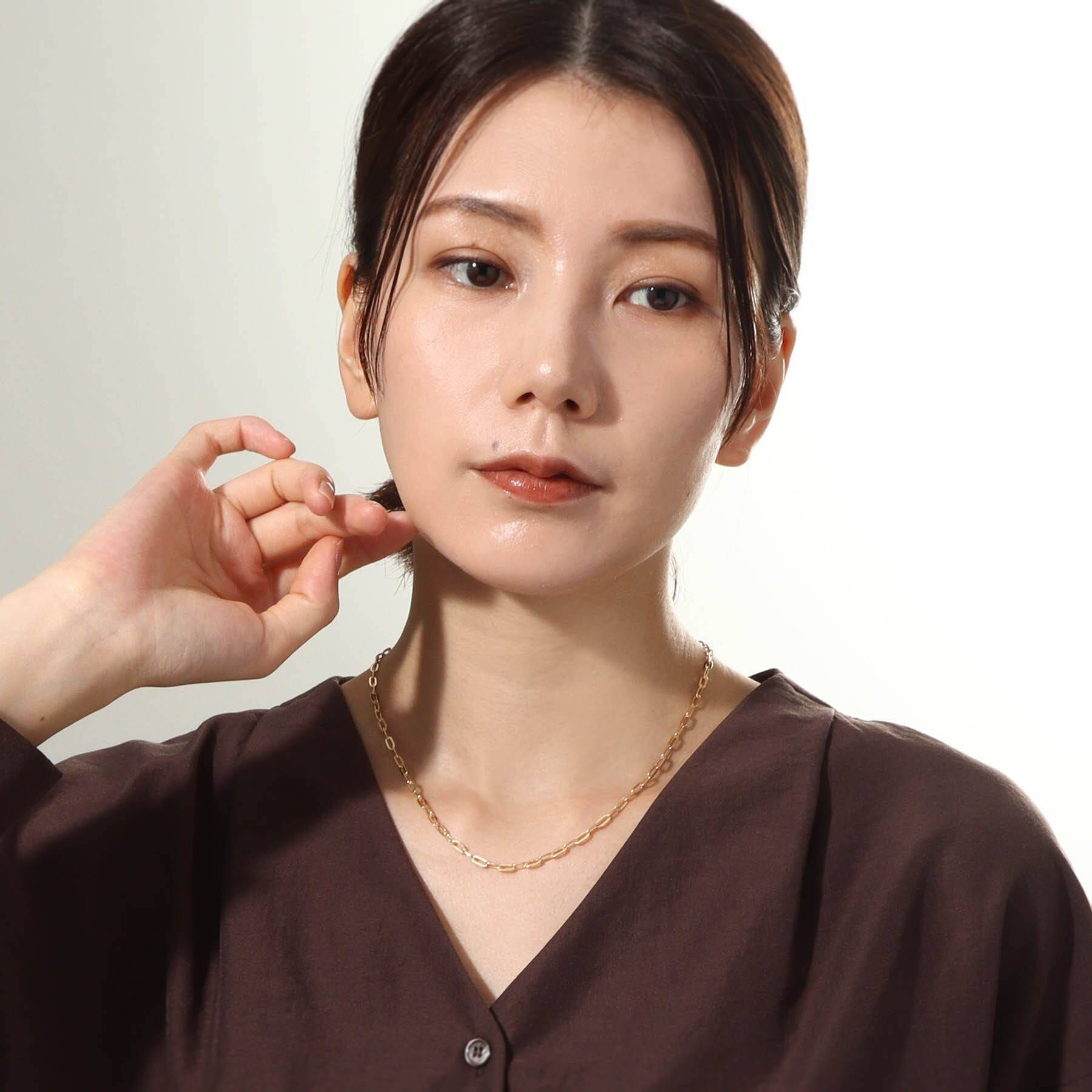 COCOSHNIK「K18中空プレイドケーブルチェーン ネックレス」|ネックレス|