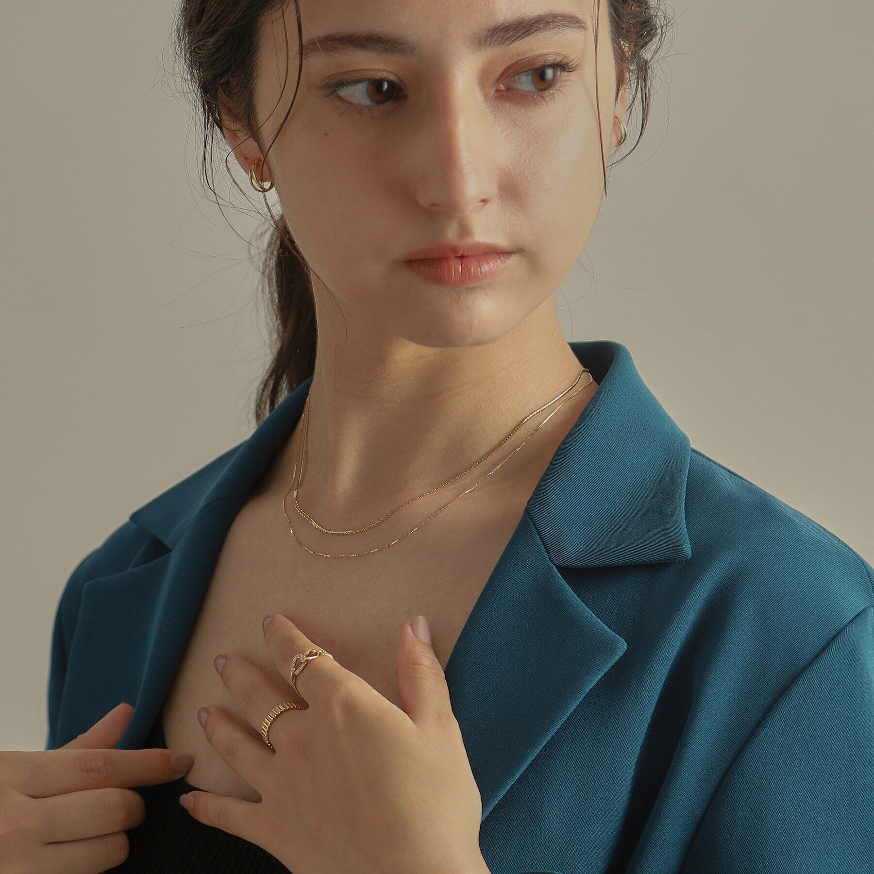 COCOSHNIK「K10ベネフラット&times;ベネレイヤード ネックレス」|ネックレス|