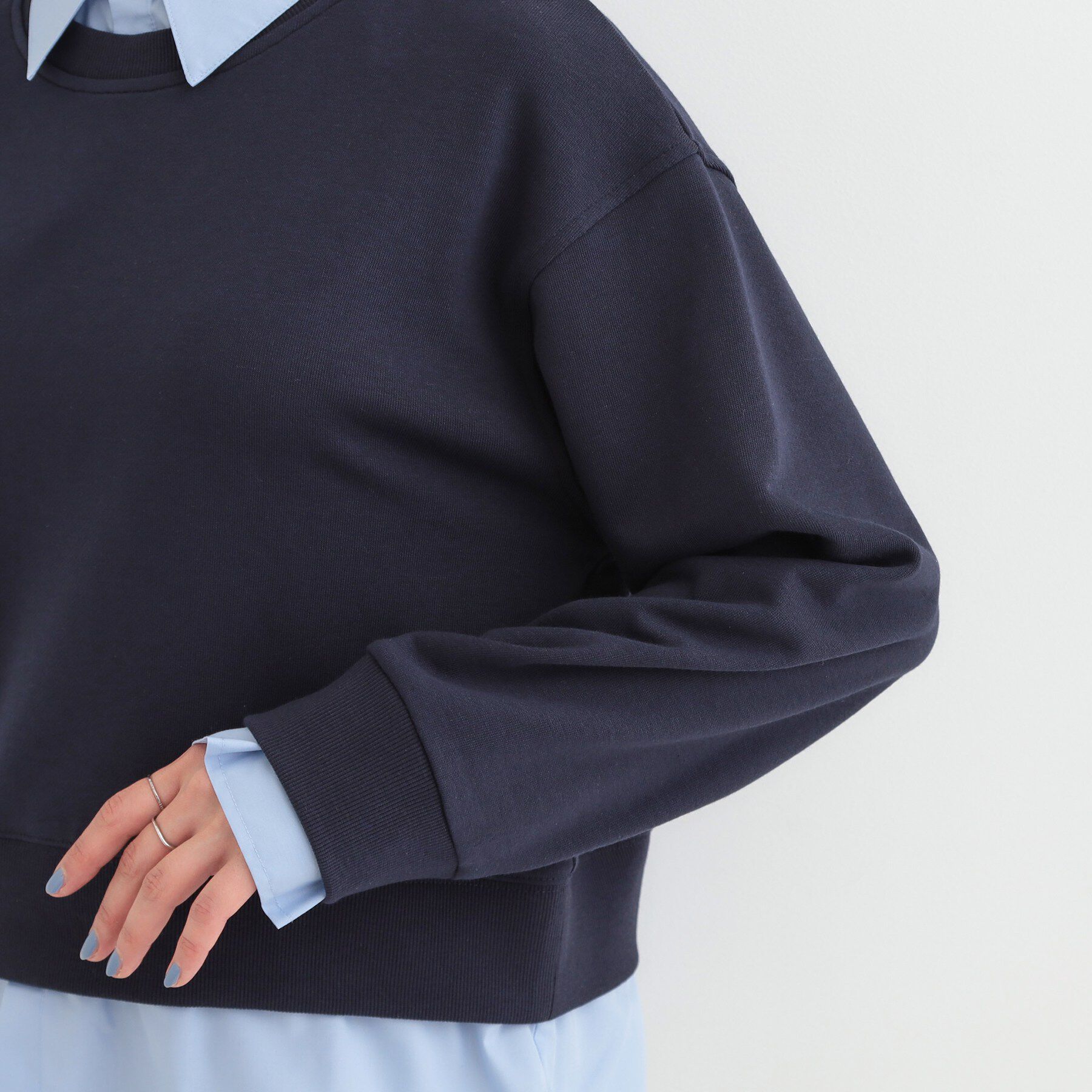 SHOO･LA･RUE「シャツレイヤード風 スウェット」|パーカー|