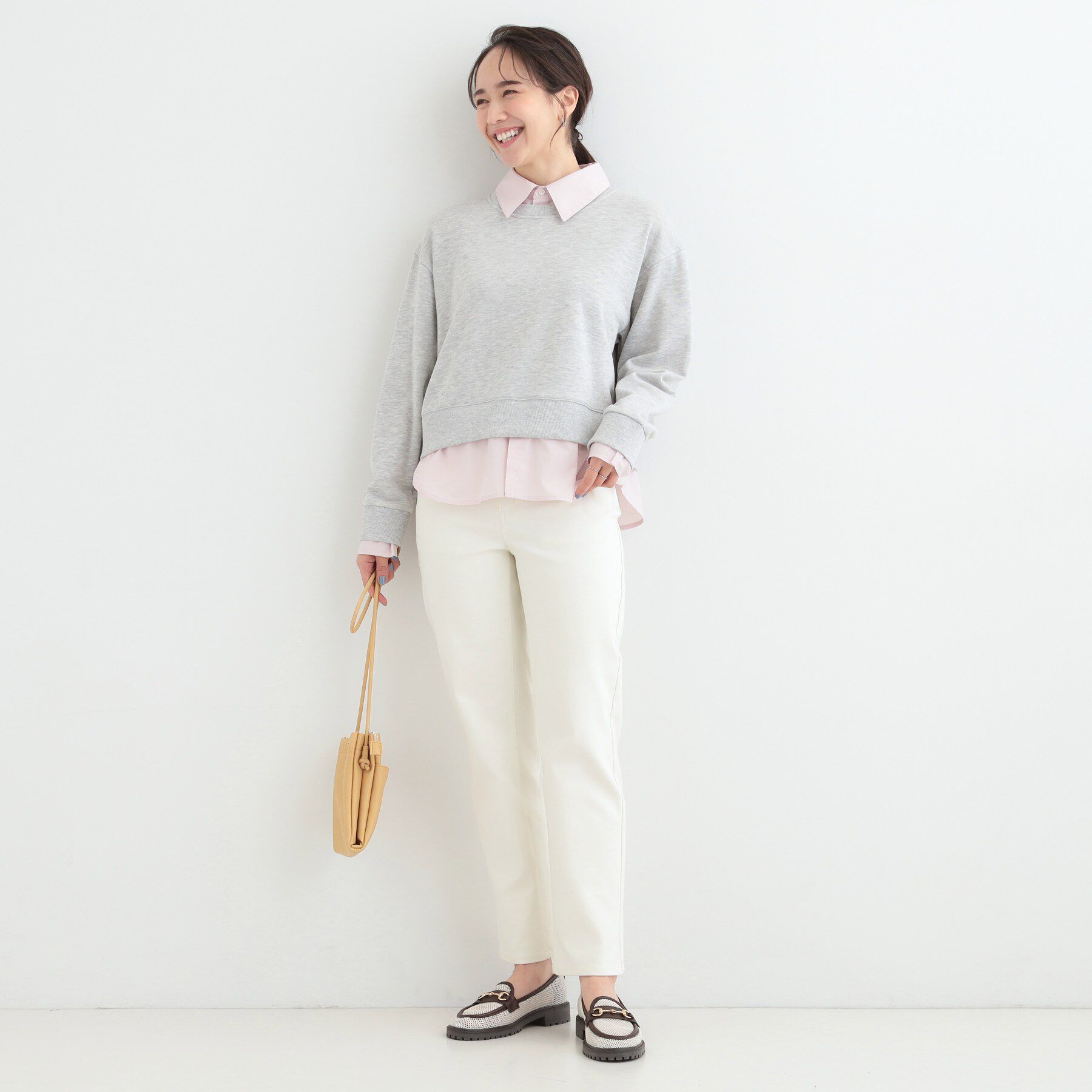 SHOO･LA･RUE「シャツレイヤード風 スウェット」|パーカー|