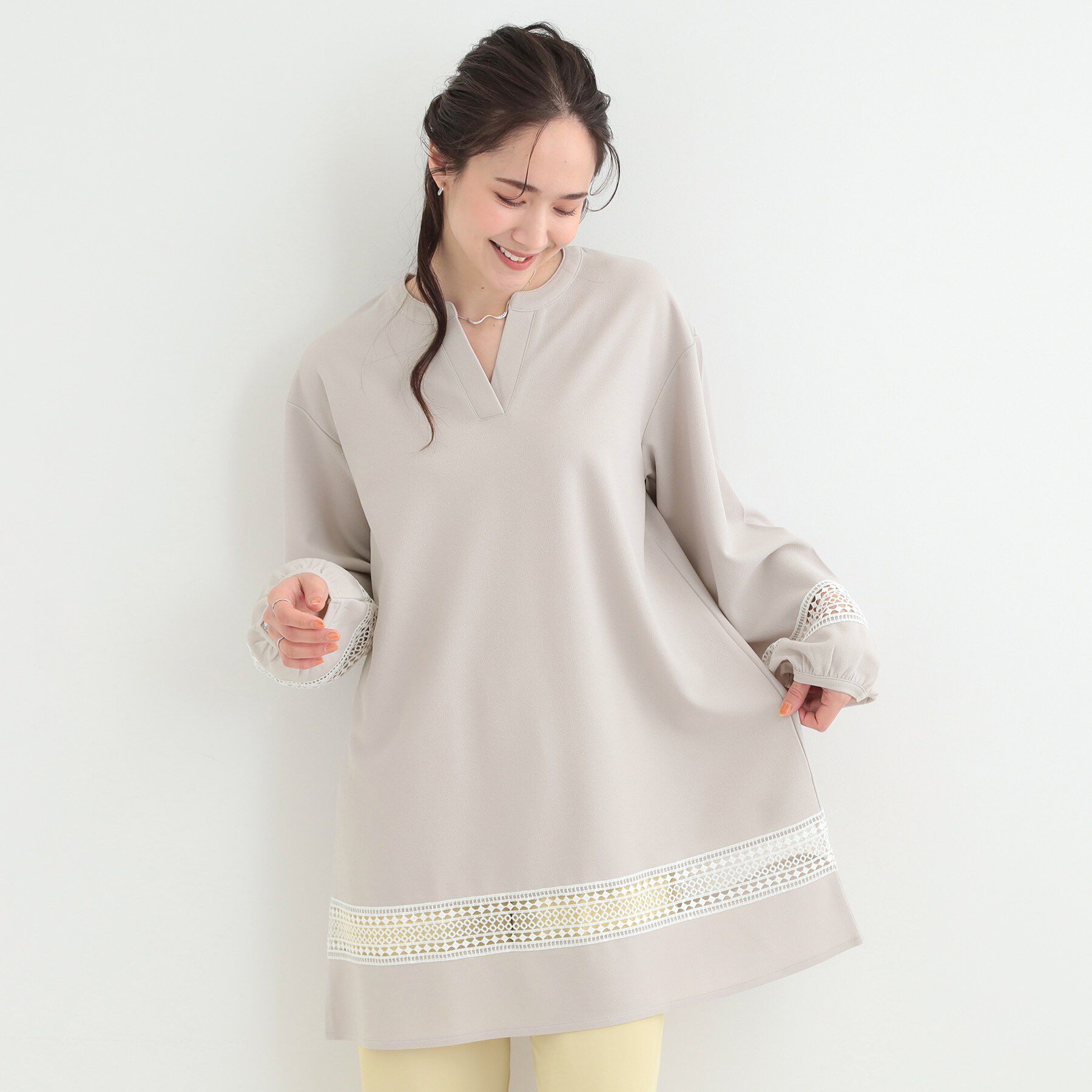 SHOO･LA･RUE「レース切り替えチュニックワンピース」|チュニック|