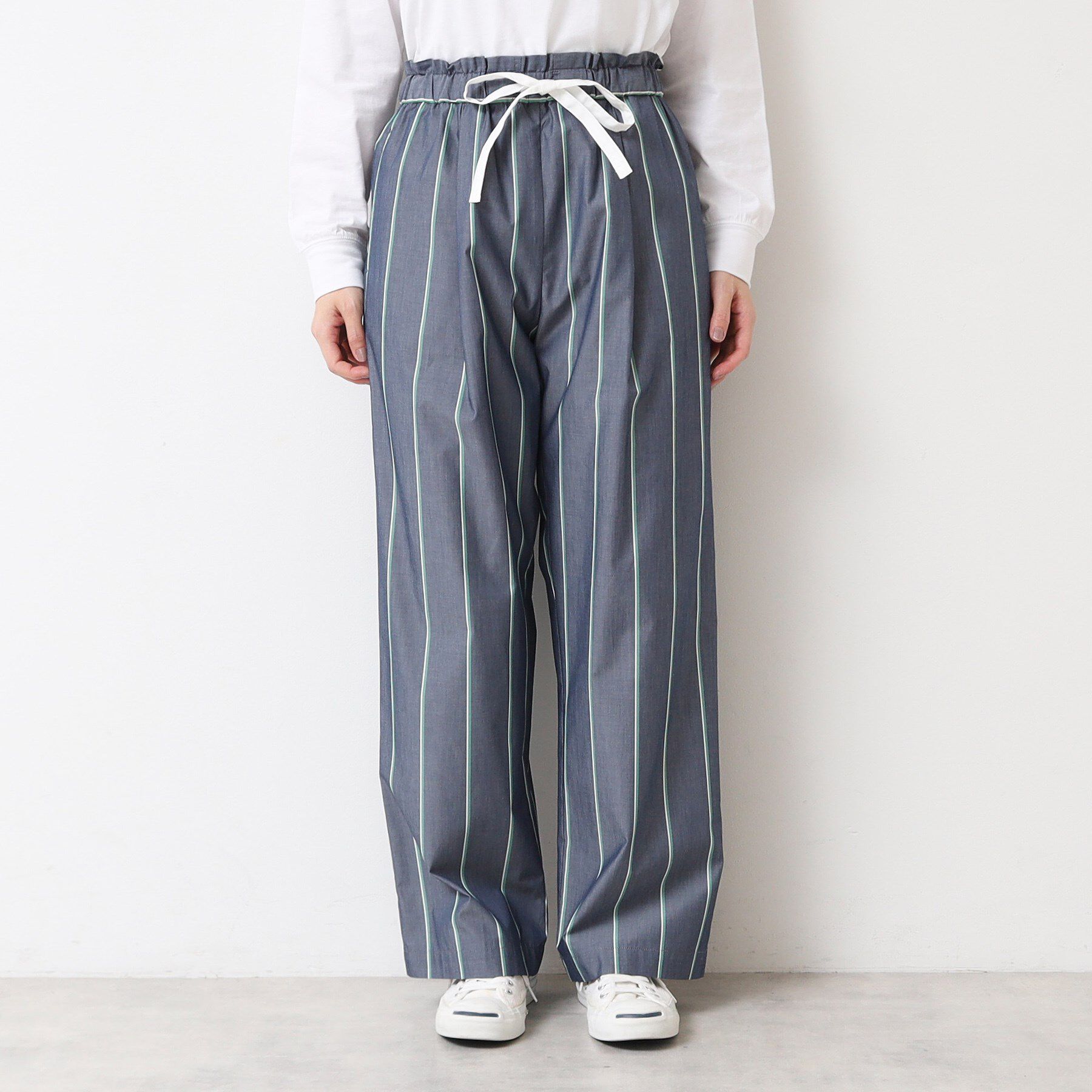 Dessin「【洗える・ウエストゴム】ストライプリラックスパンツ」|その他|