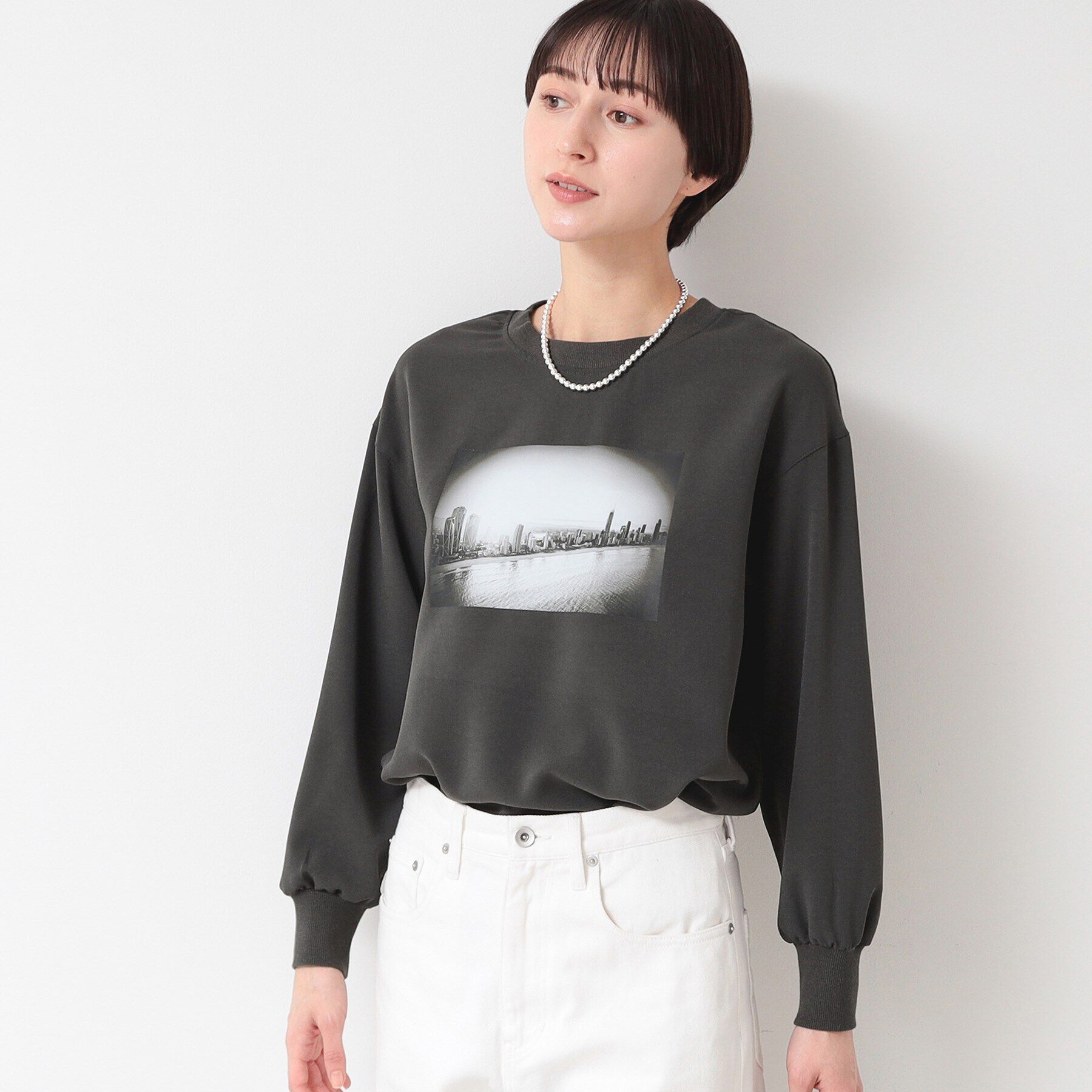 Dessin「【洗える】バックヘンリープリントブラウス（XS～L）」|シャツ・ブラウス|