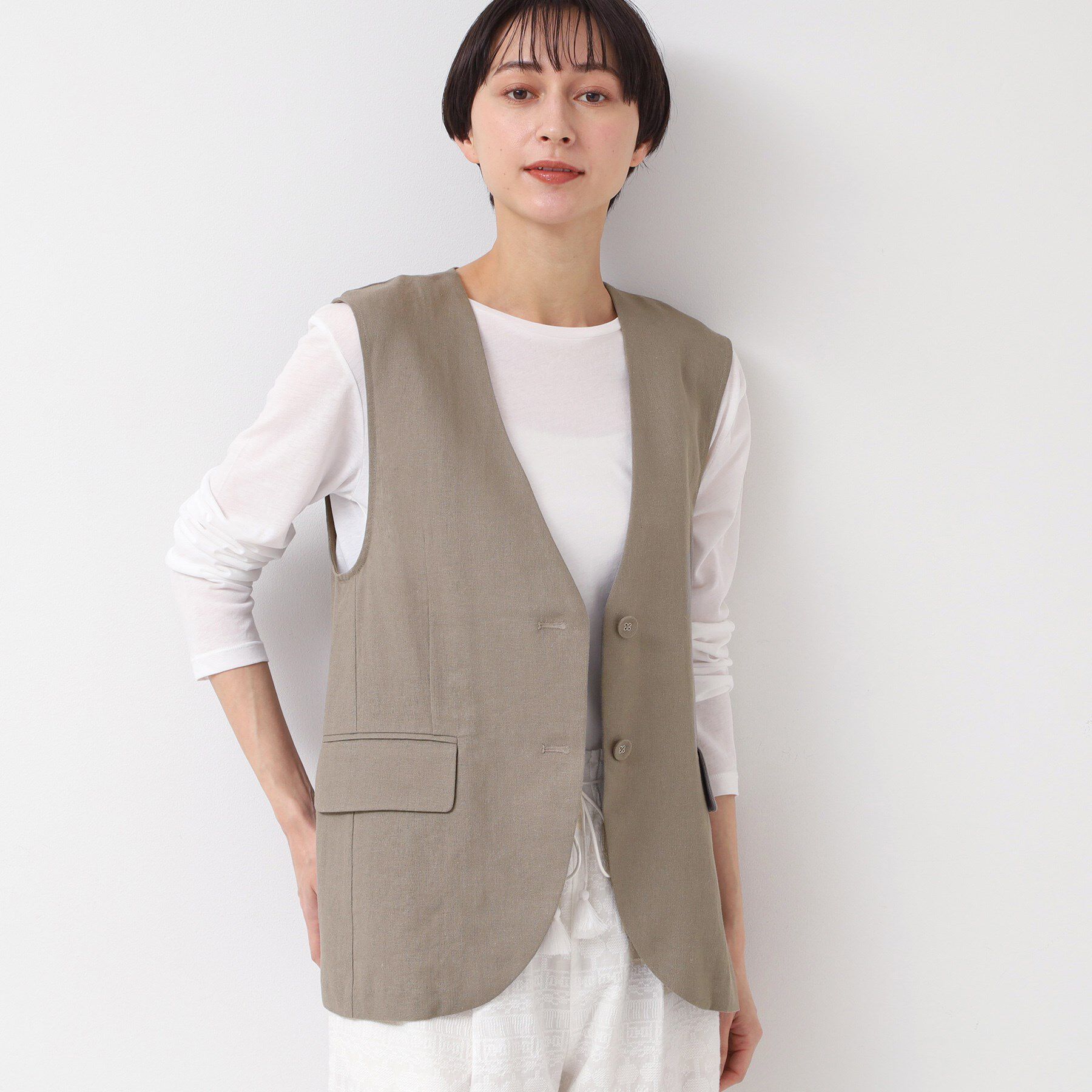 Dessin「【セットアップ可能・洗える】ボタン付きジレ」|ベスト・ジレ|