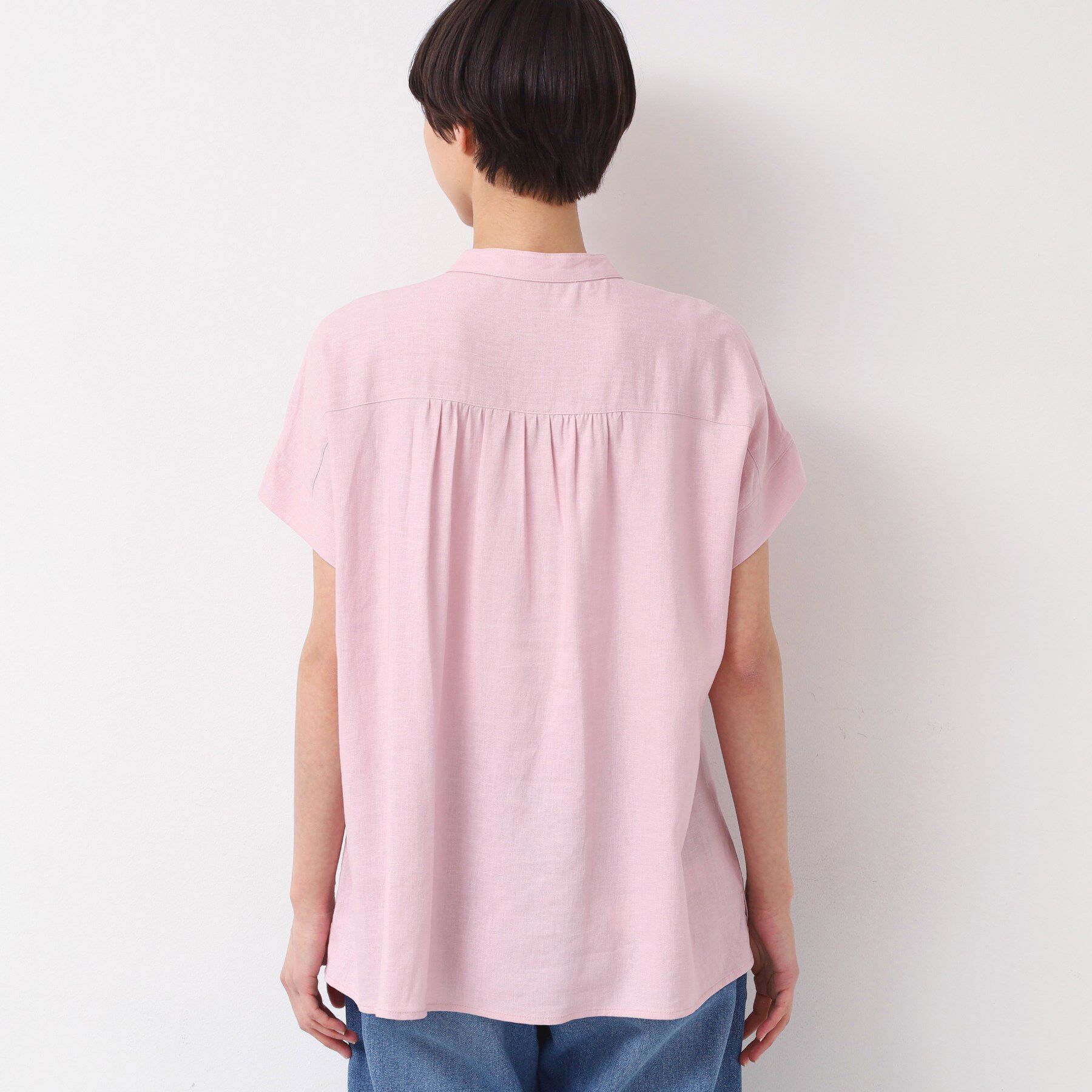 Dessin「【洗える】ピンタック入りバンドカラーブラウス（S～L）」|シャツ・ブラウス|