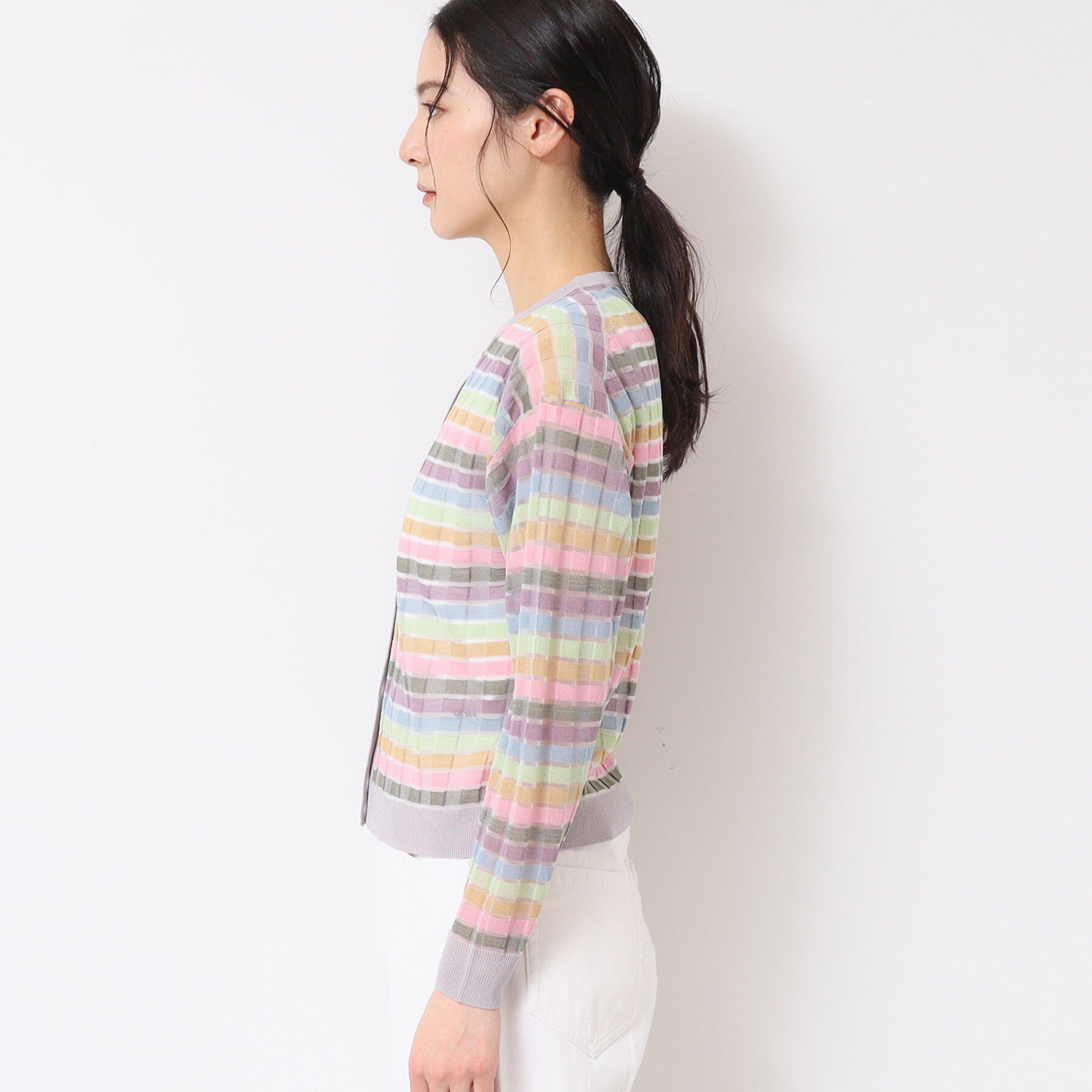 Dessin「【洗える】シアーボーダーカーディガン（S～L）」|カーディガン|