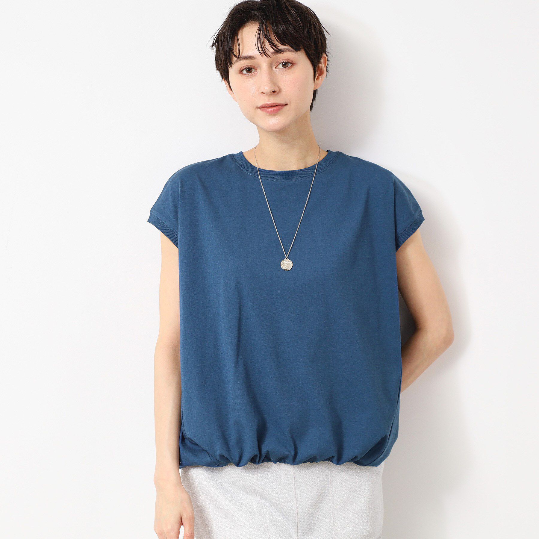 Dessin「【洗える・UV】ドローコード付きフレンチスリーブカットソー」|Tシャツ・カットソー|