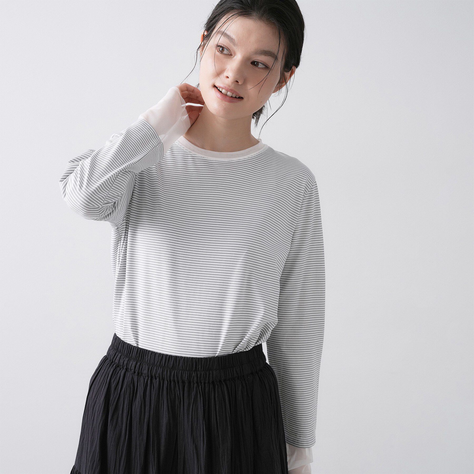 Dessin「【洗える】シアーチュールポイントカットソー」|Tシャツ・カットソー|