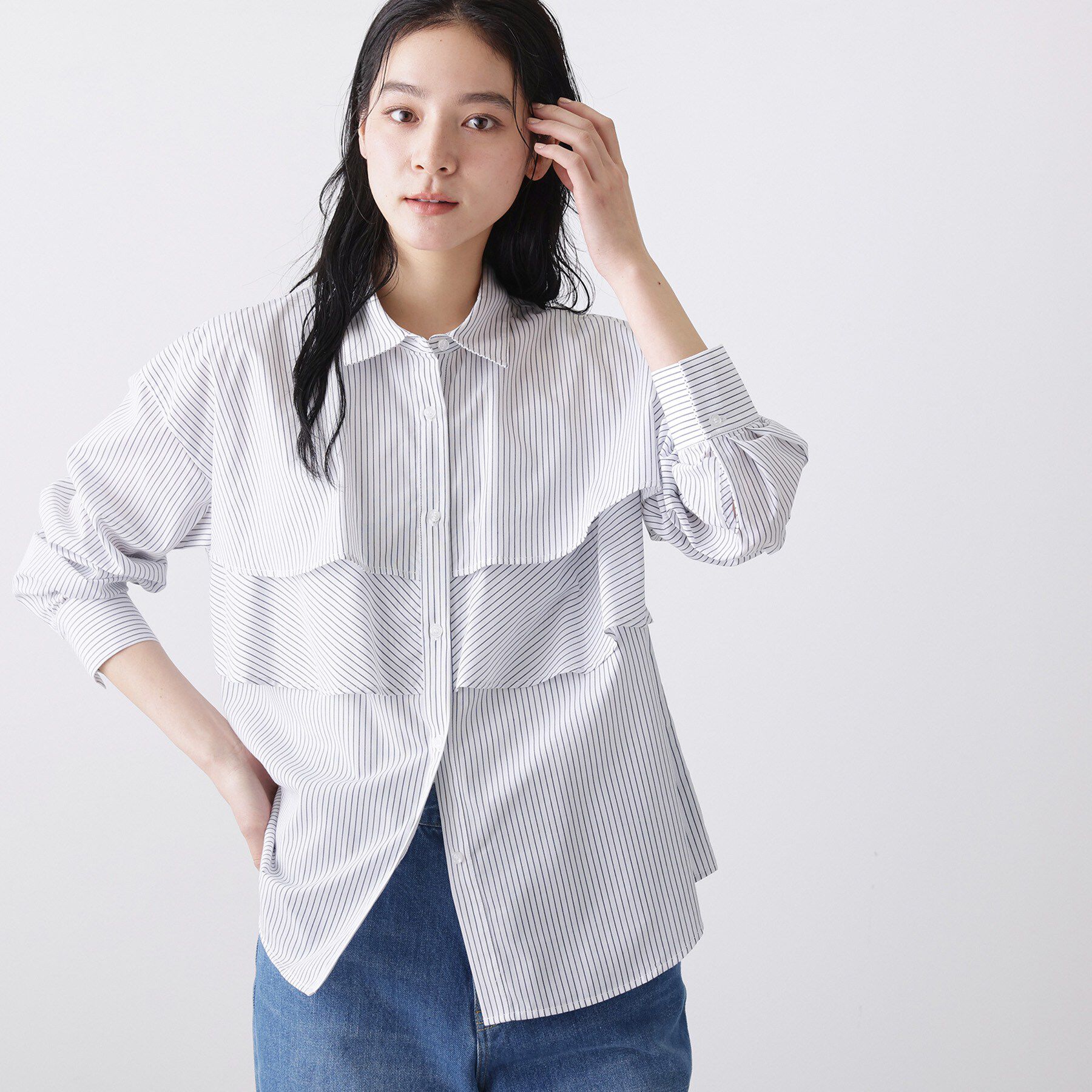 Dessin「ブロードフリルブラウス」|シャツ・ブラウス|