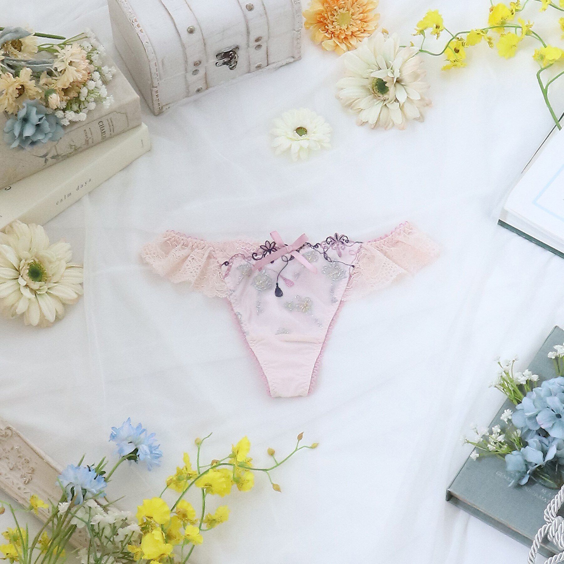 Risa Magli「マロウ Tバックショーツ」|インナー|ピンク(070)