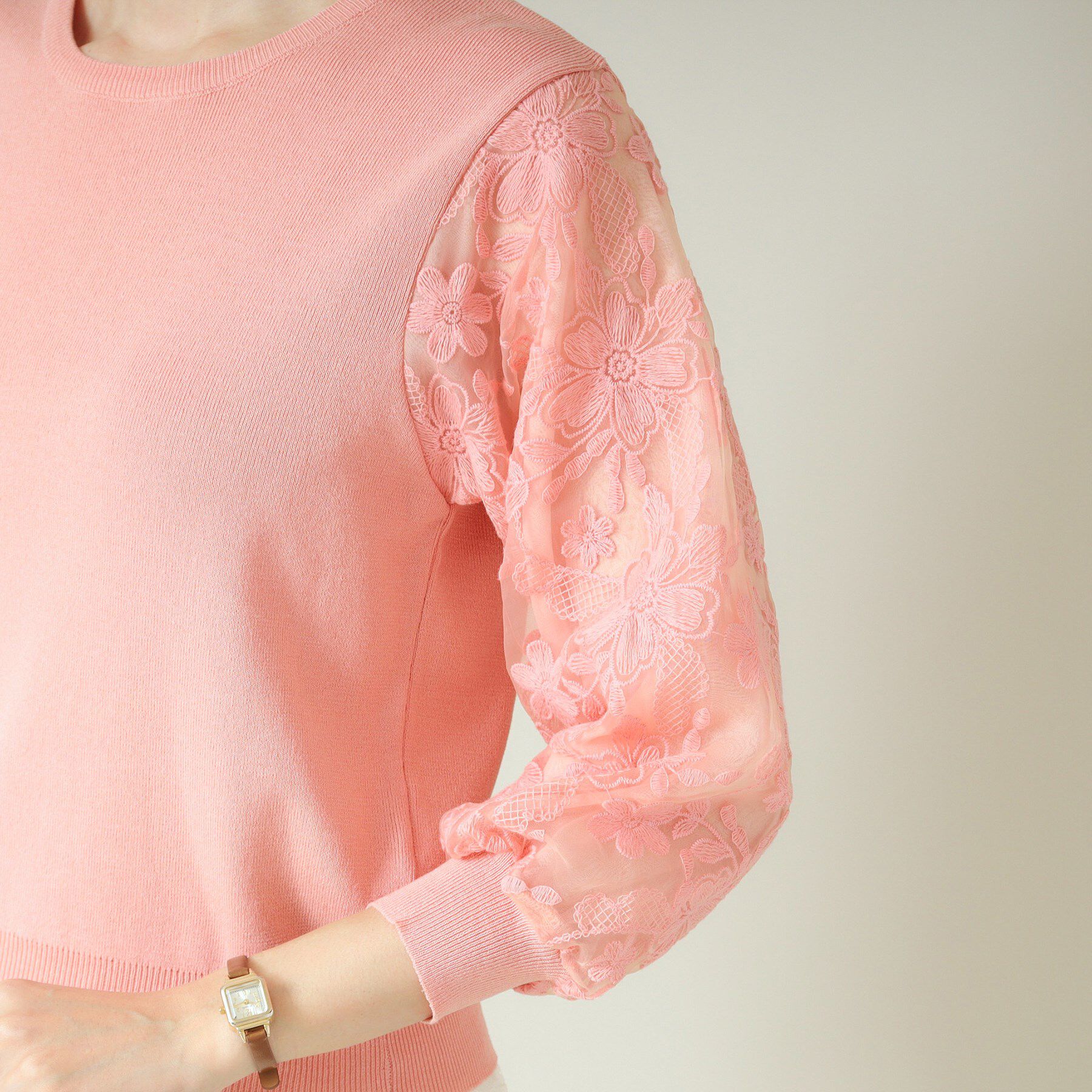 ITS&rsquo;DEMO「【通勤／手洗い可】袖レースニット」|ニット・セーター|