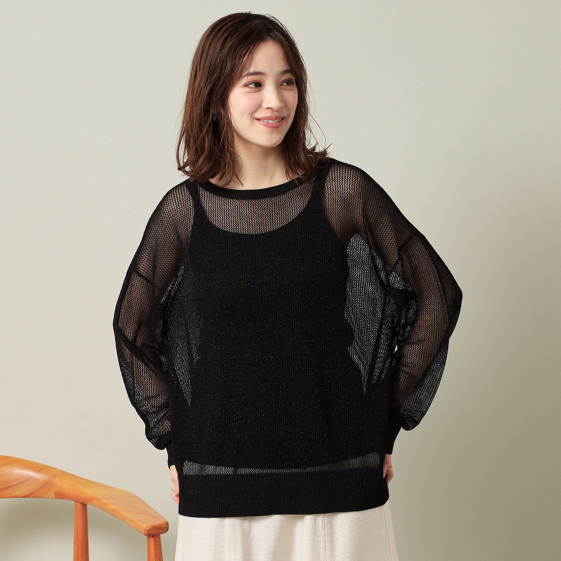 ITS&rsquo;DEMO「【手洗い可】ラメメッシュニット」|ニット・セーター|