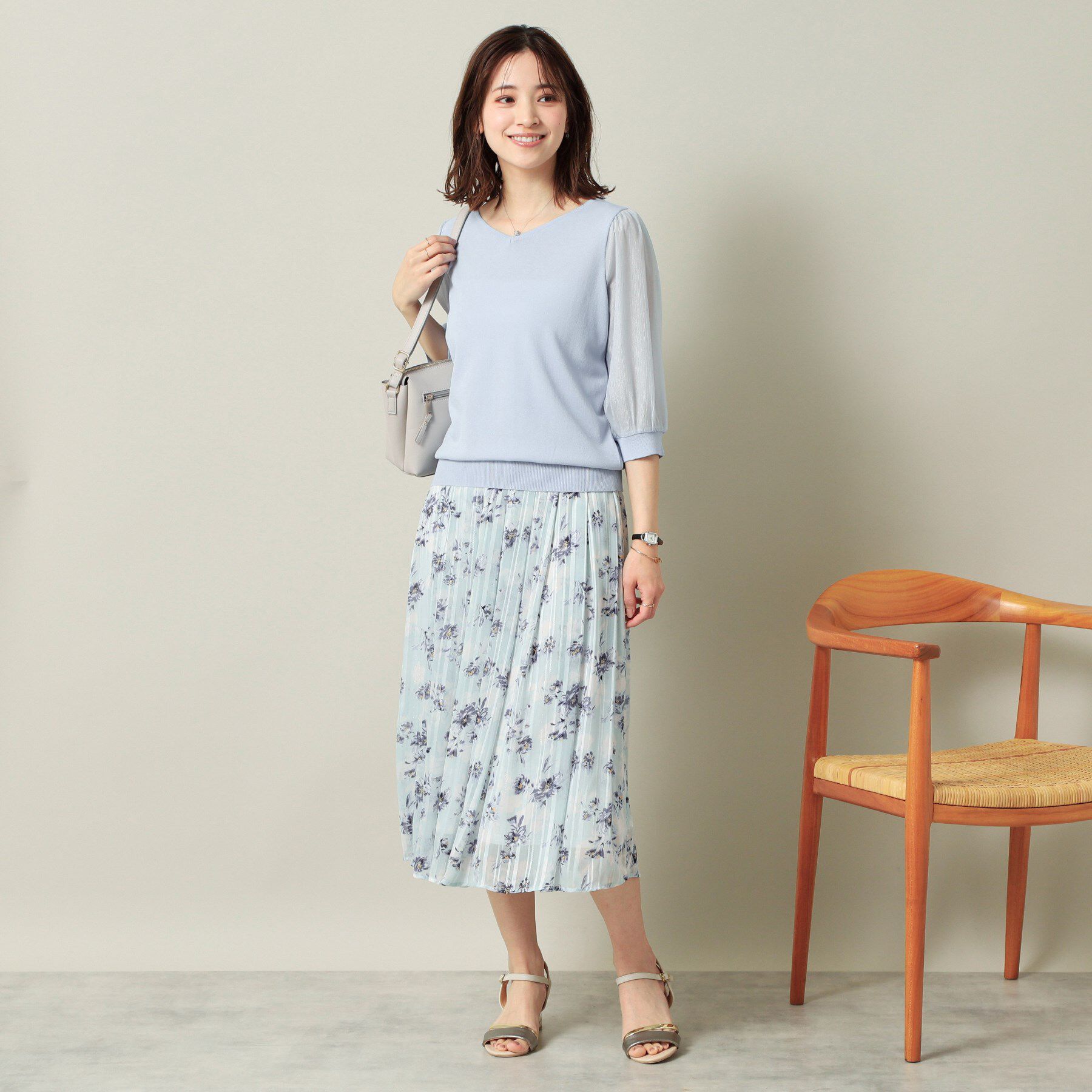 ITS&rsquo;DEMO「【UVケア／接触冷感／アンチピリング／洗濯機OK】袖シアーニット」|ニット・セーター|