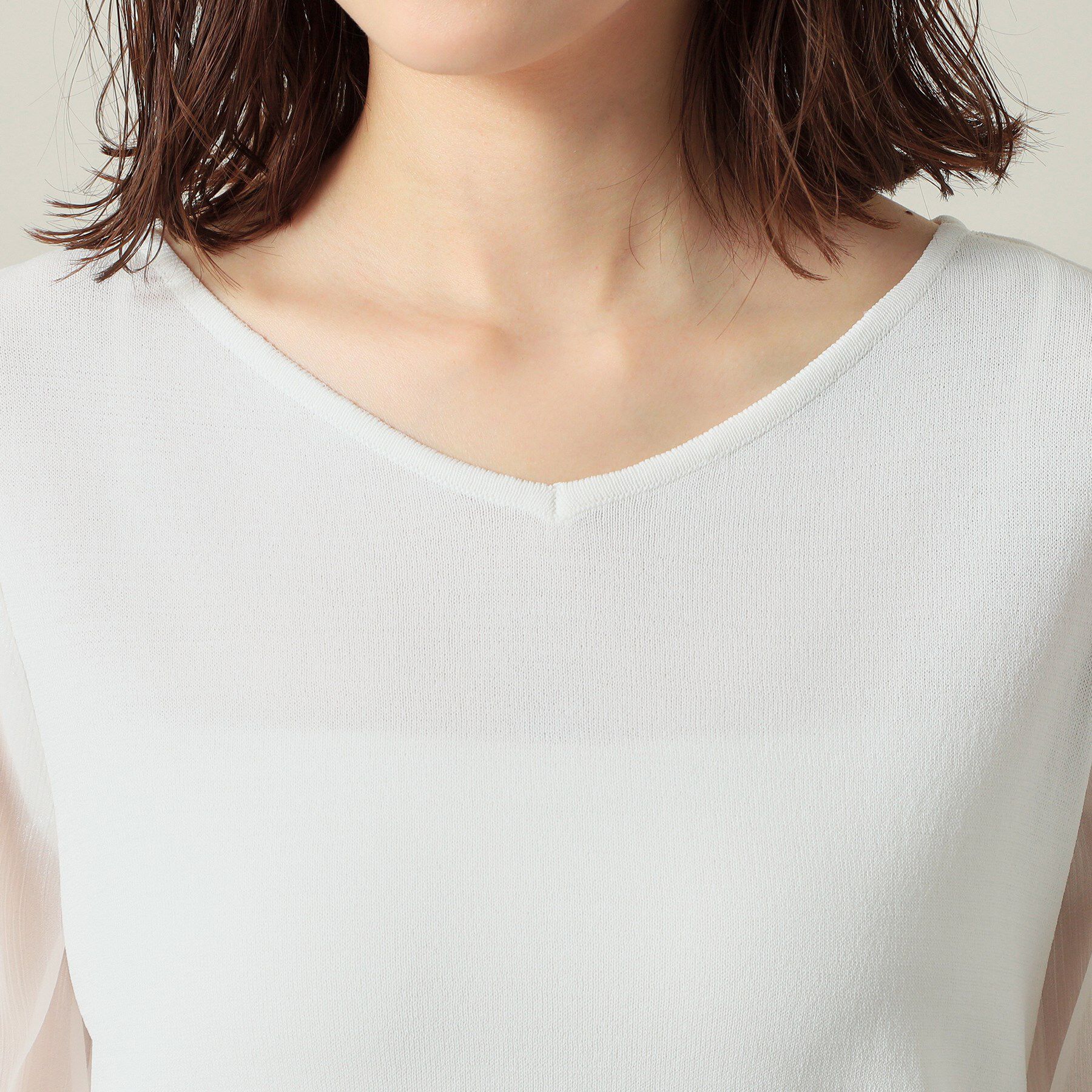 ITS&rsquo;DEMO「【UVケア／接触冷感／アンチピリング／洗濯機OK】袖シアーニット」|ニット・セーター|