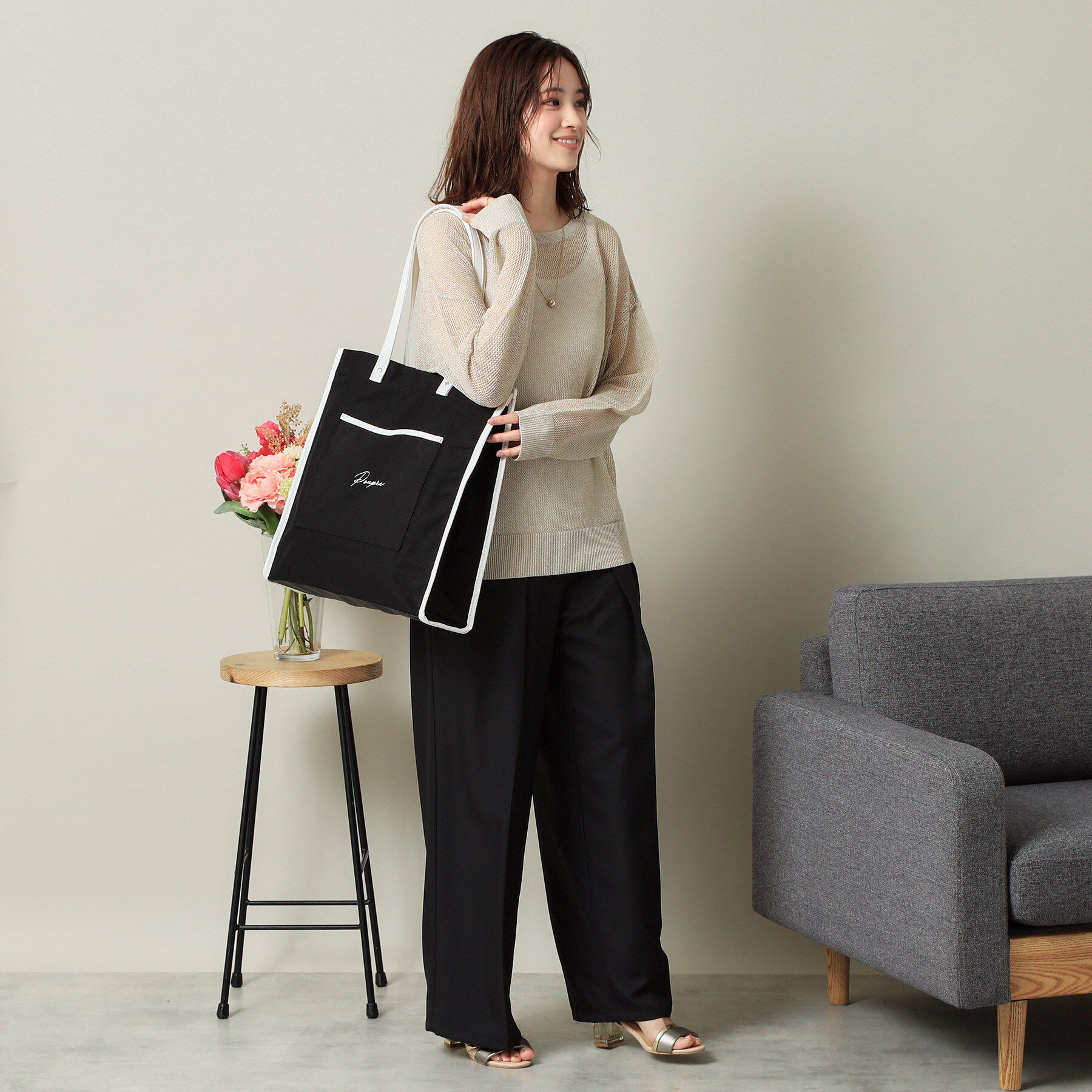 ITS&rsquo;DEMO「【推し活／A4対応】合皮パイピングキャンバストート」|トートバッグ|