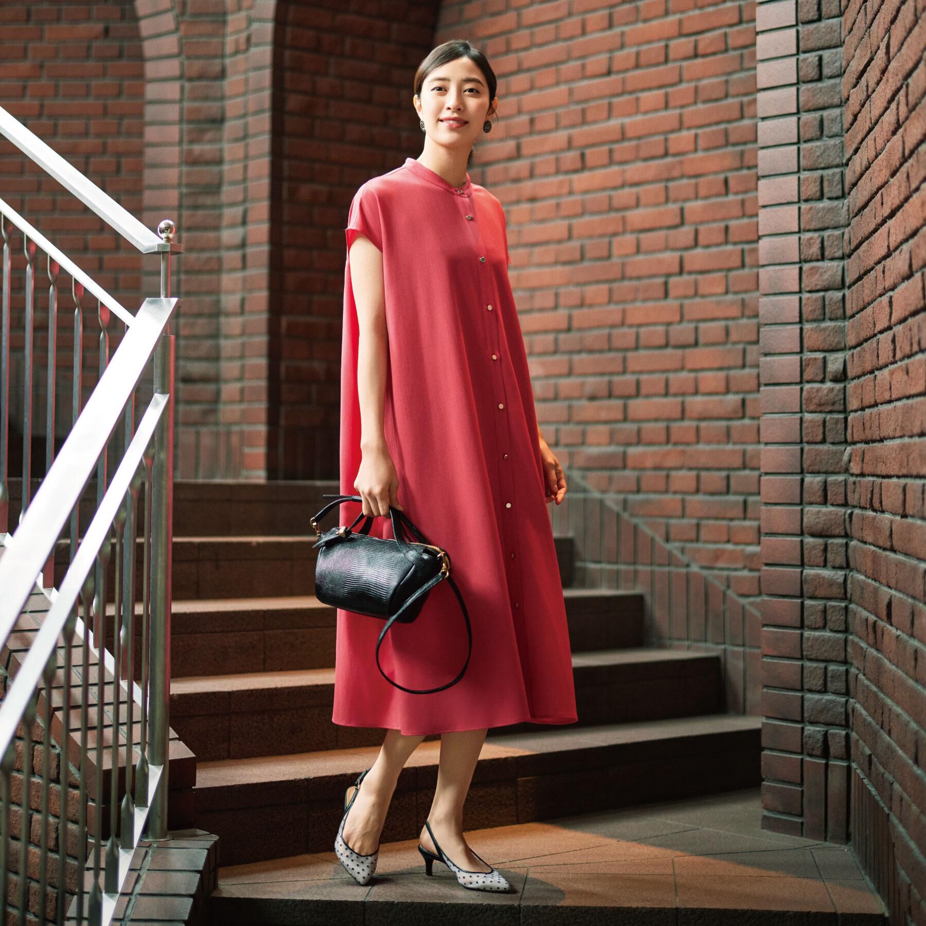 ITS&rsquo;DEMO「【UVケア／吸水速乾／洗濯機OK／冷感】麻調合繊前開きワンピース＜ラク服シリーズ＞」|ワンピース|