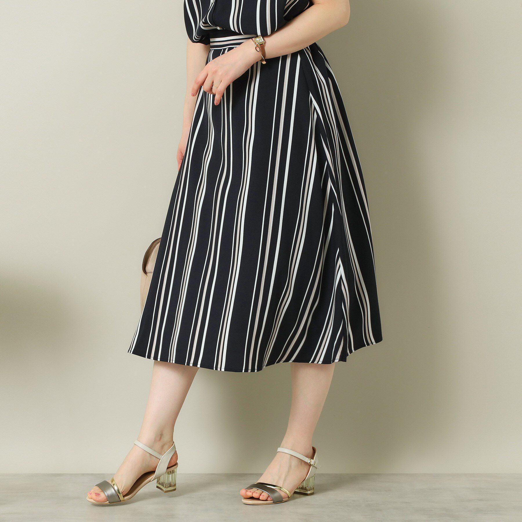 ITS&rsquo;DEMO「【UVケア／吸水速乾／洗濯機OK】麻調合繊スカート＜ラク服シリーズ＞」|スカート|ネイビー(394)