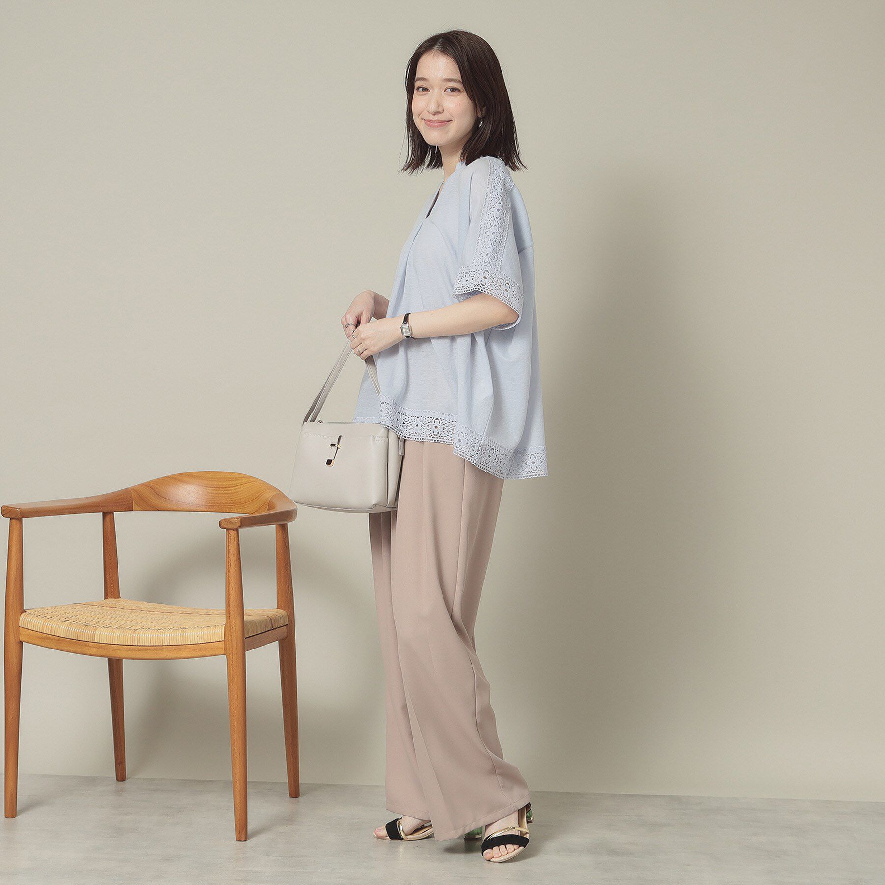 ITS&rsquo;DEMO「【手洗い可】レーススキッパーブラウス」|シャツ・ブラウス|