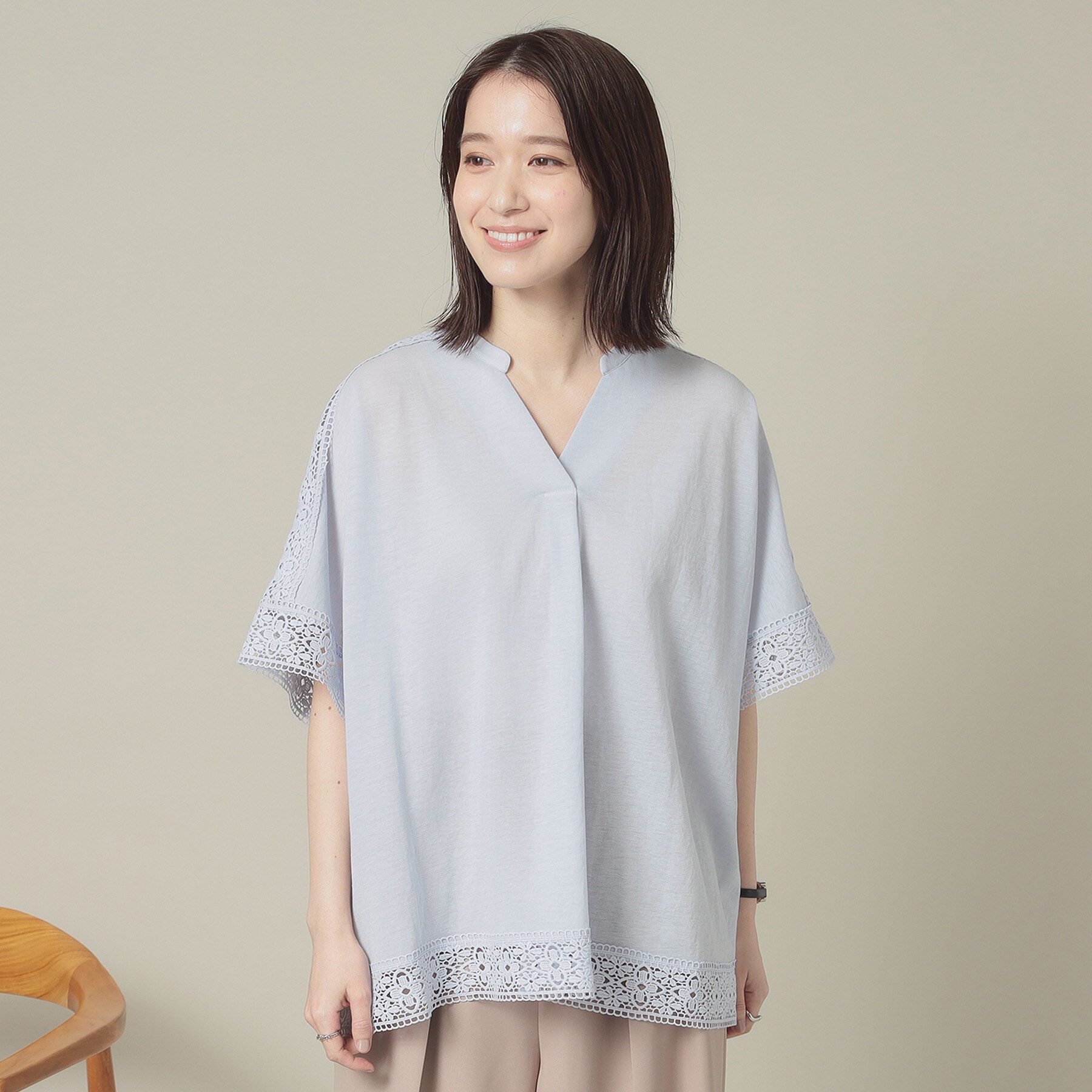 ITS&rsquo;DEMO「【手洗い可】レーススキッパーブラウス」|シャツ・ブラウス|
