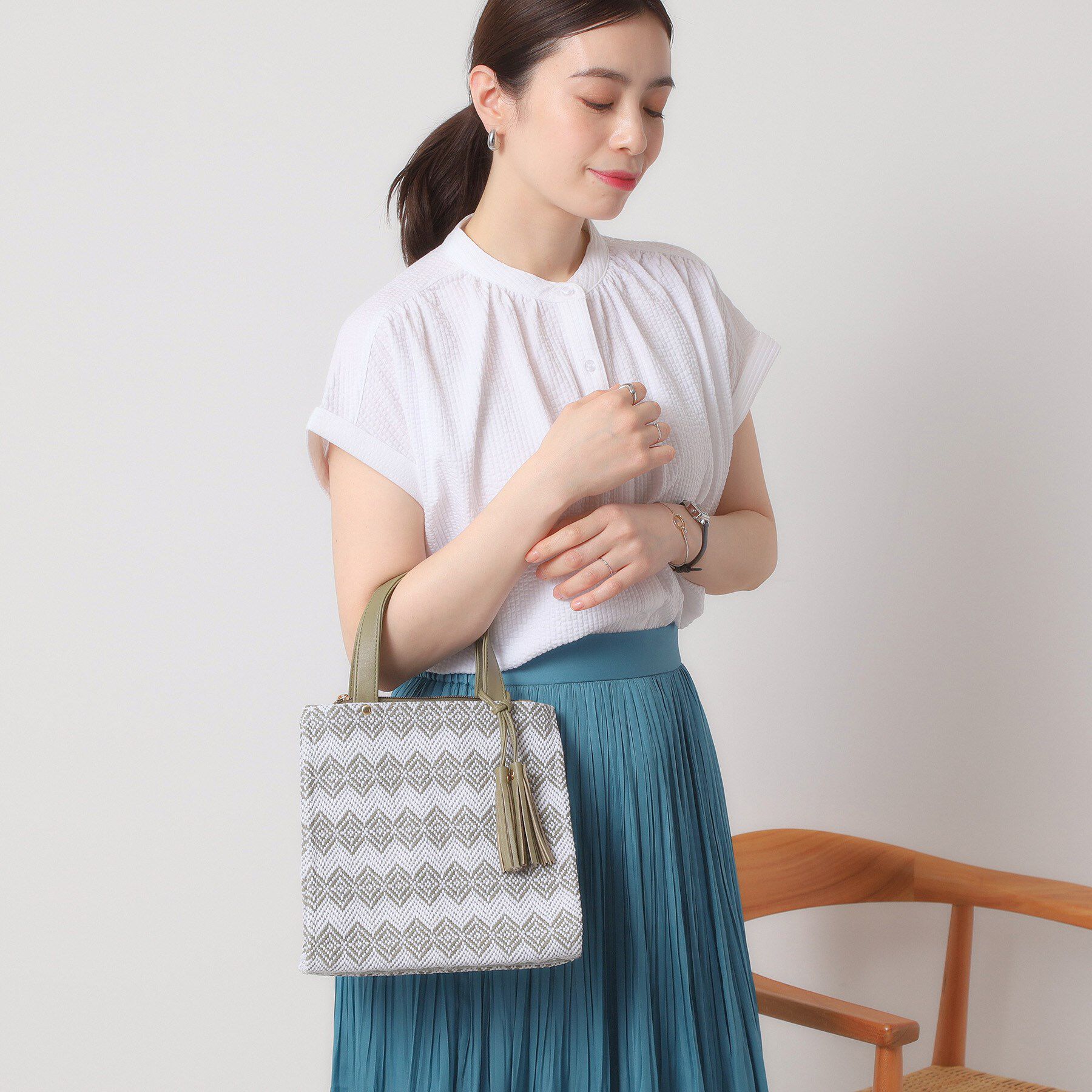 ITS&rsquo;DEMO「タッセル付きミニトート」|ハンドバッグ|