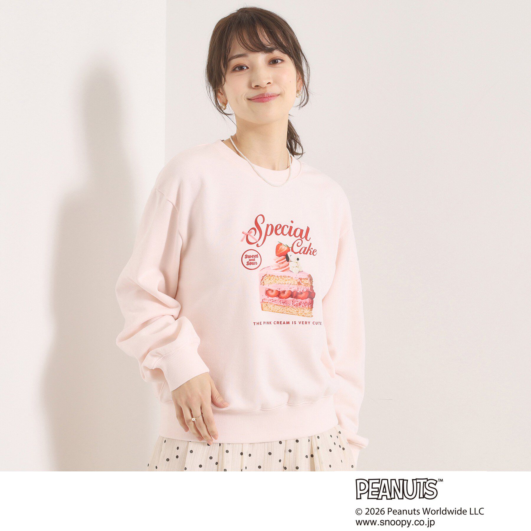 ITS&rsquo;DEMO「＜PEANUTS＞裏毛プルオーバー」|パーカー|ライトピンク(070