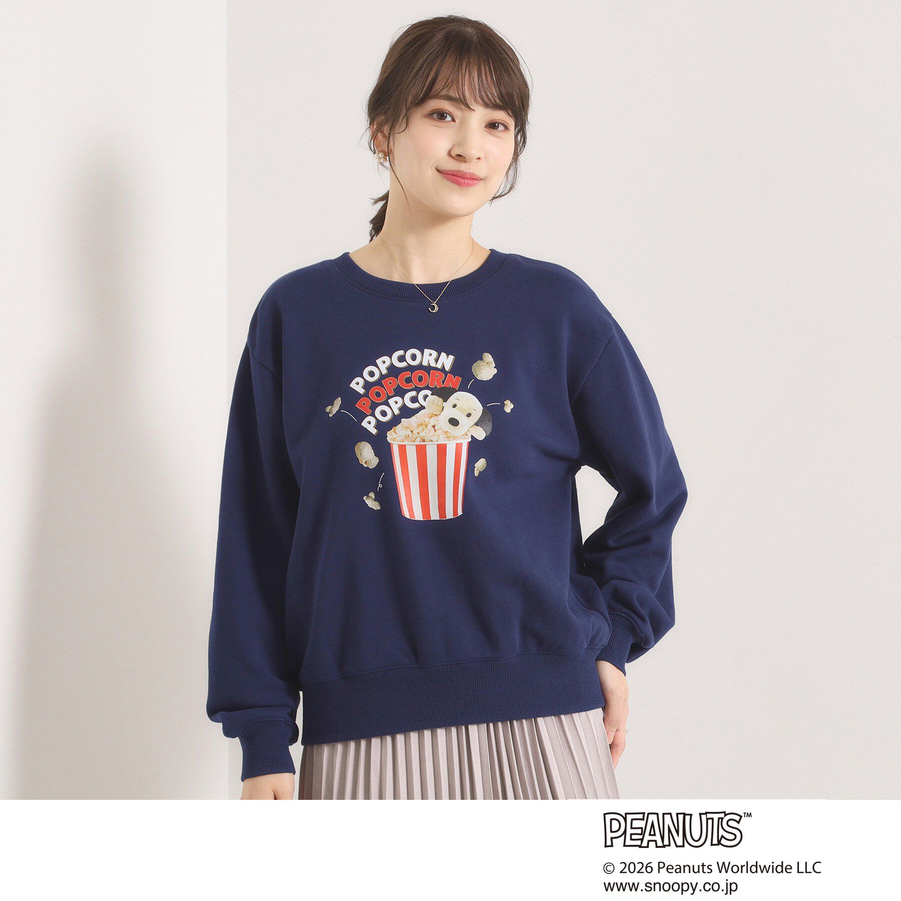 ITS&rsquo;DEMO「＜PEANUTS＞裏毛プルオーバー」|パーカー|ネイビー(094)