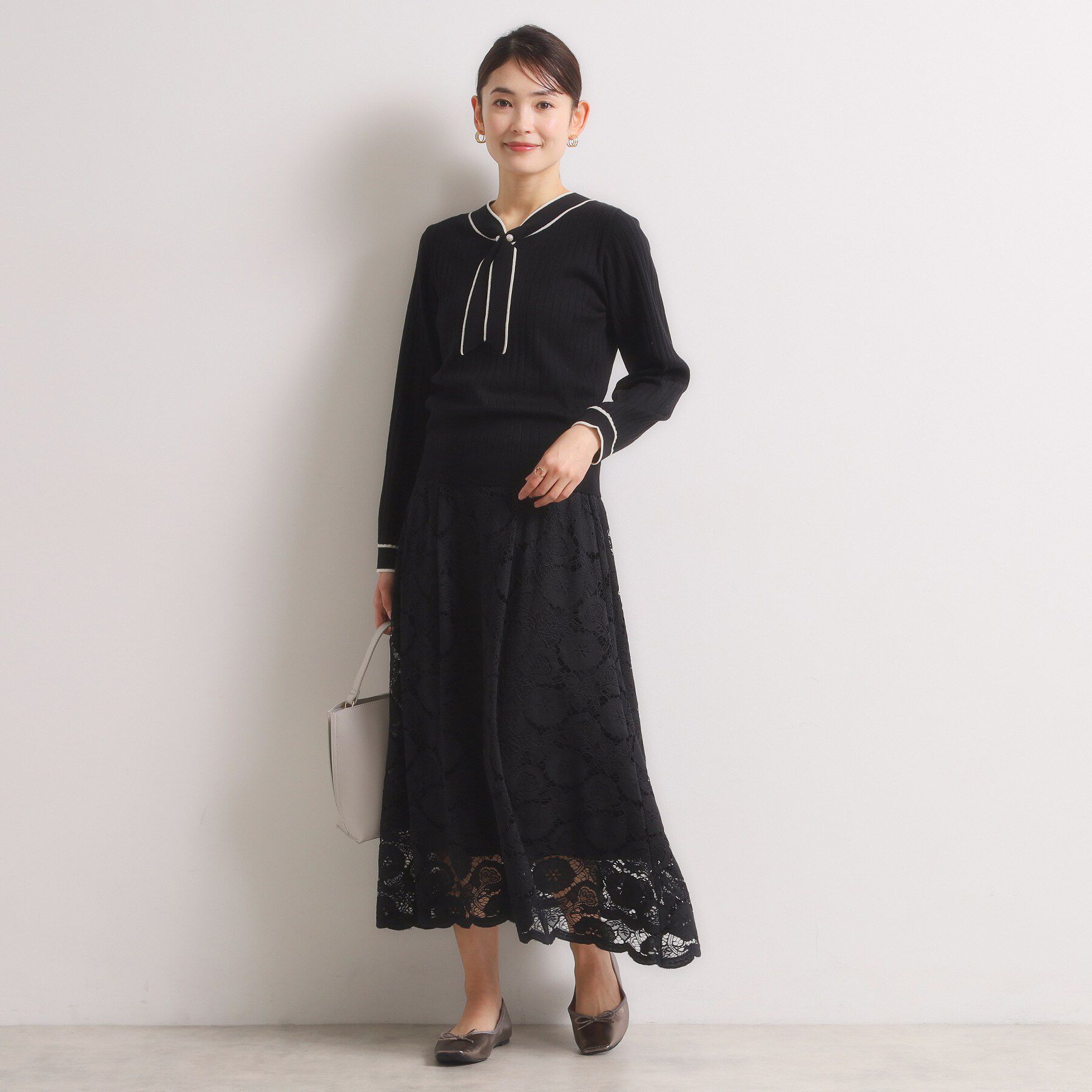 ITS&rsquo;DEMO「【手洗い可】配色ボウタイニット」|ニット・セーター|