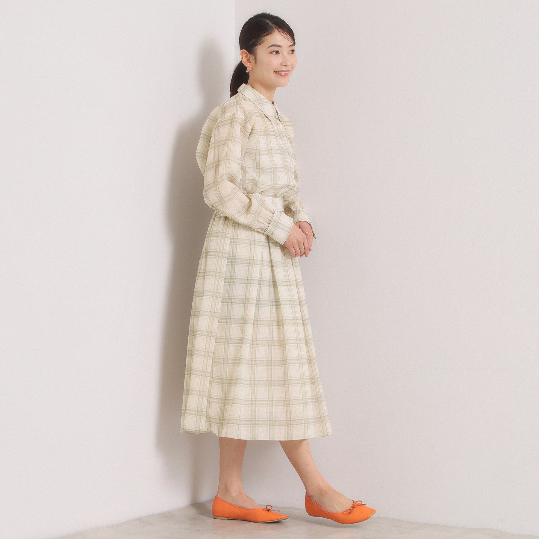 ITS&rsquo;DEMO「【セットアップ可／手洗い可】シアーチェックシャツ」|シャツ・ブラウス|