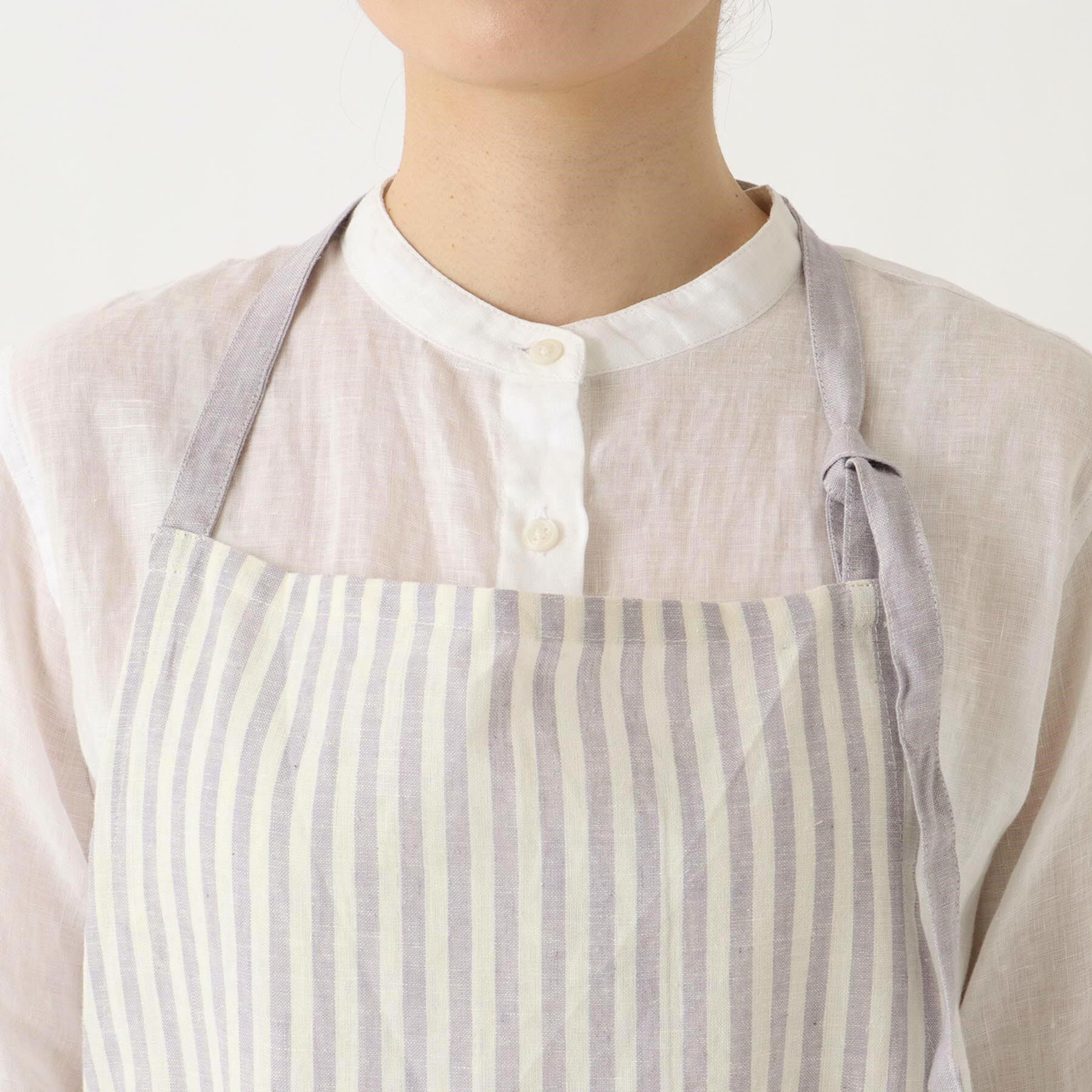 212 KITCHEN STORE「ブロックストライプ リネンコットン フルエプロン LPU ＜212Kオリジナル ＞」|食器・キッチングッズ|