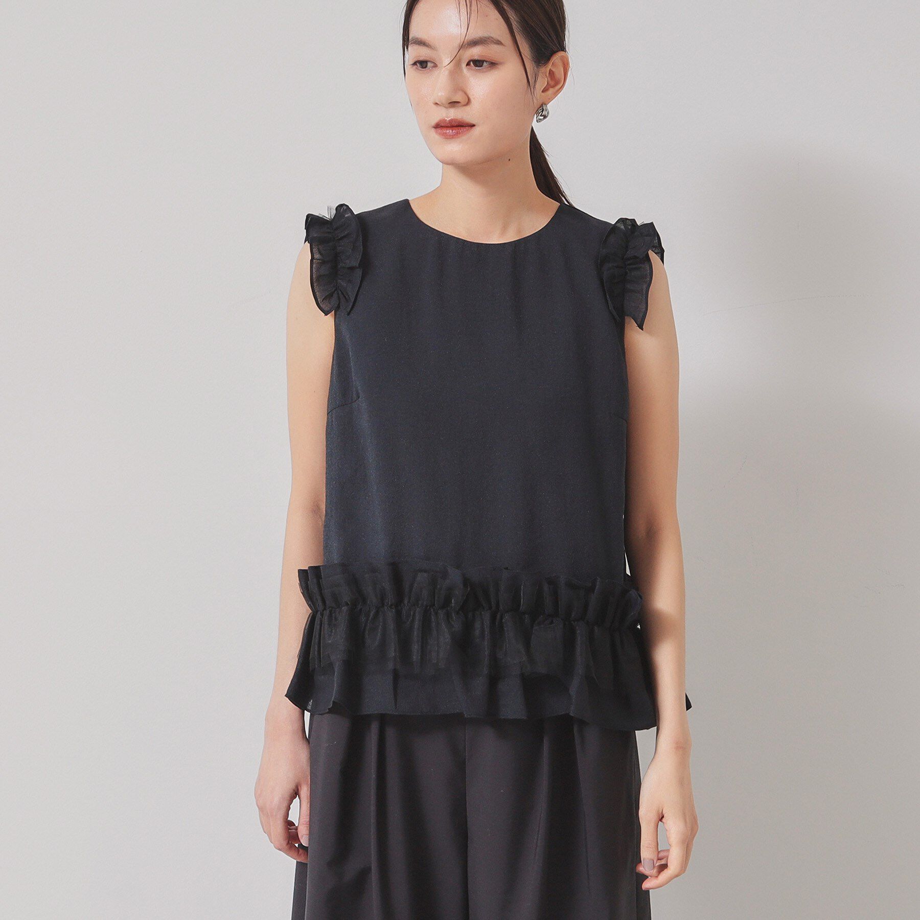 SunaUna「【フリル＆フリル／大人フェミニン】チュニックブラウス」|シャツ・ブラウス|