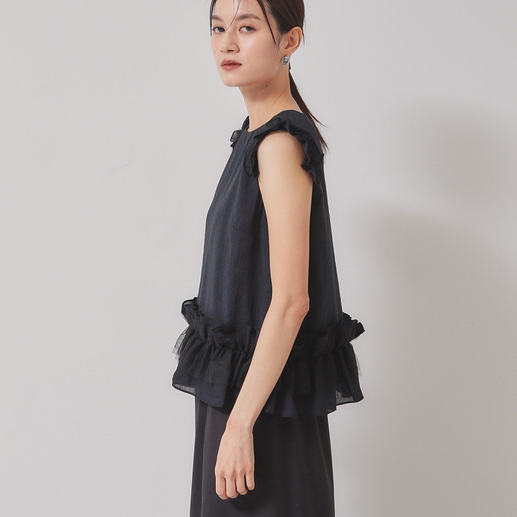 SunaUna「【フリル＆フリル／大人フェミニン】チュニックブラウス」|シャツ・ブラウス|