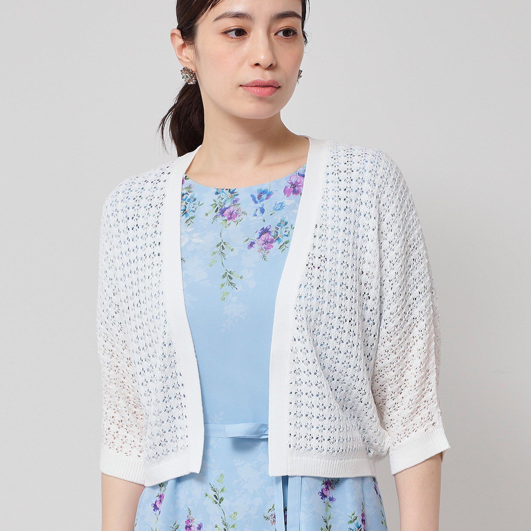 SunaUna「【SS～Lサイズ展開／透かし編み】ショート丈ボレロ」|カーディガン|
