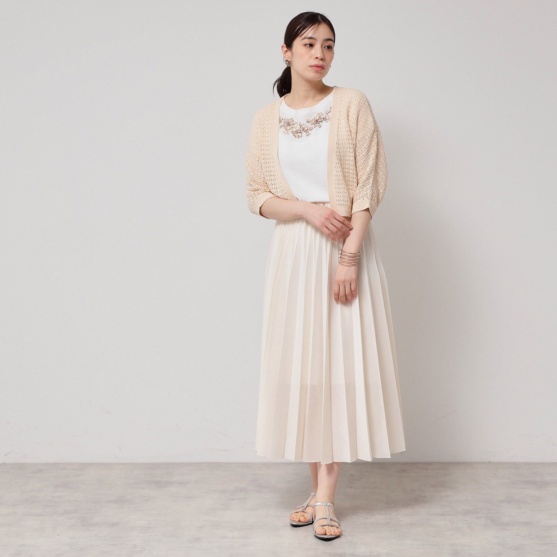 SunaUna「【SS～Lサイズ展開／透かし編み】ショート丈ボレロ」|カーディガン|