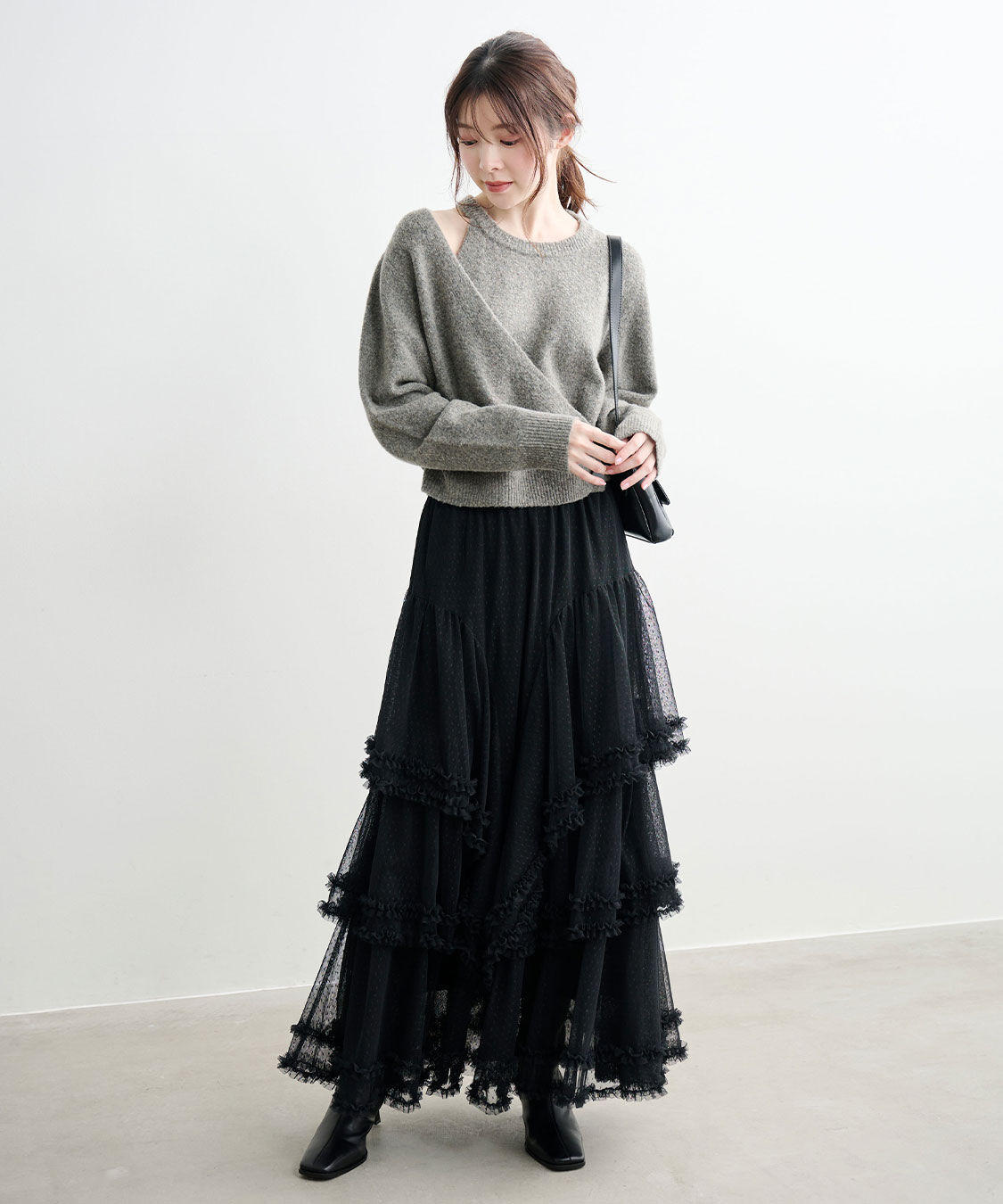 COCO DEAL「レイヤード風アシメニット」|ニット・セーター|