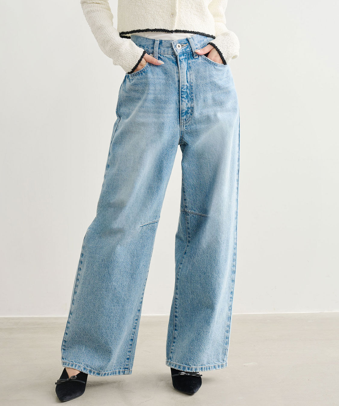 COCO DEAL「バレルワイドデニム/製品染めパンツ」|デニム|