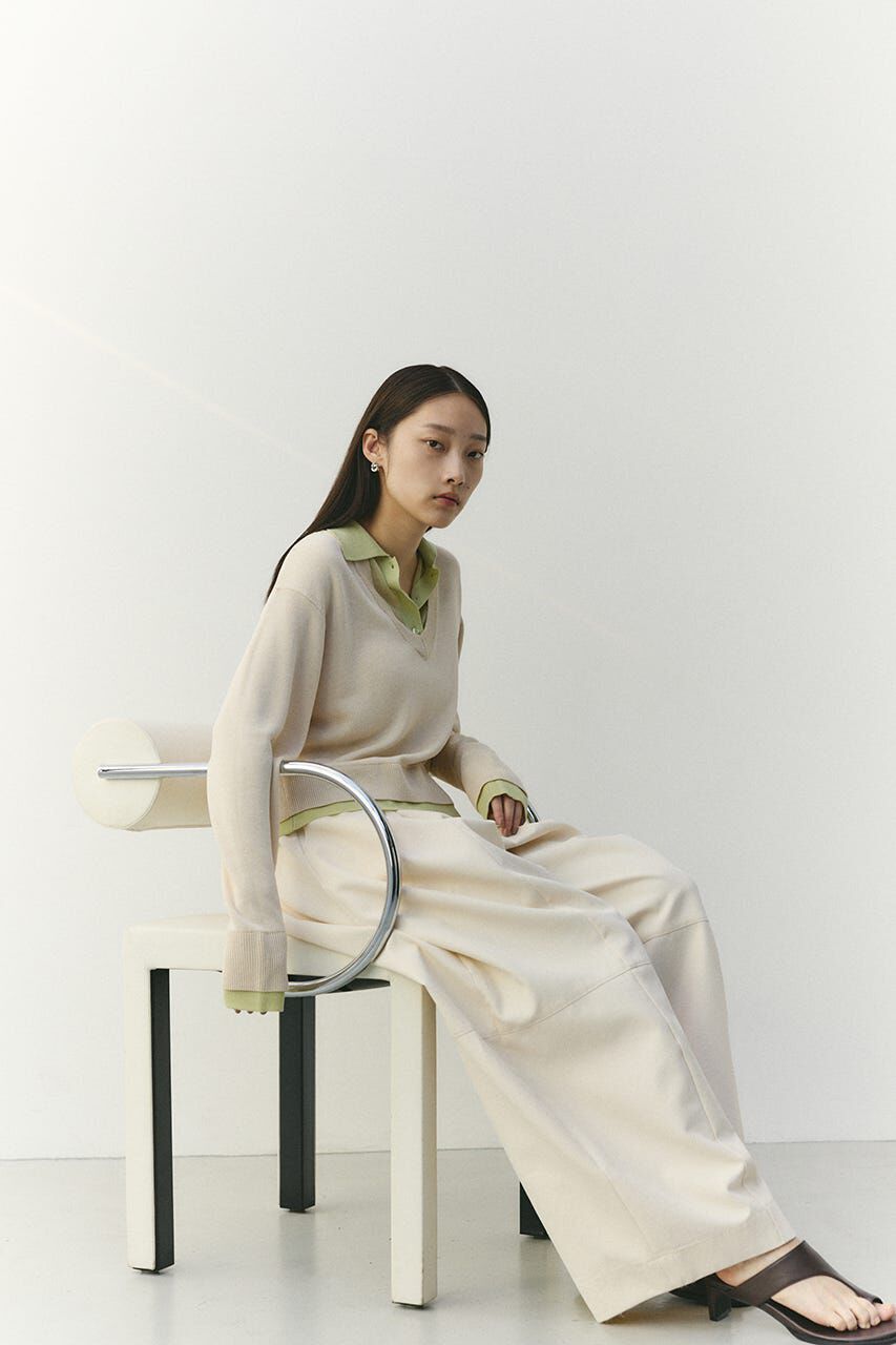 STYLEMIXER「レイヤードポロニットトップ」|ニット・セーター|