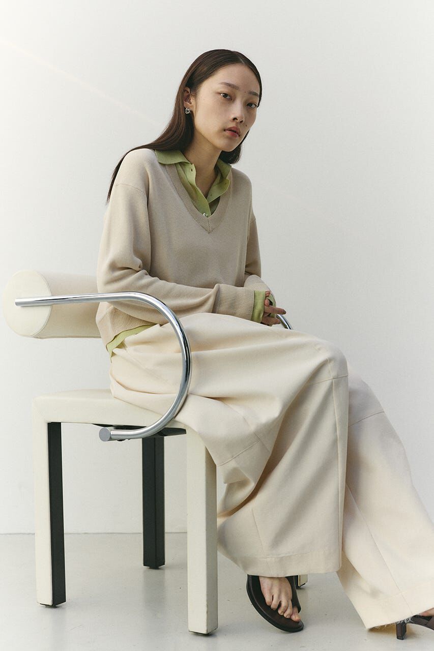 STYLEMIXER「レイヤードポロニットトップ」|ニット・セーター|