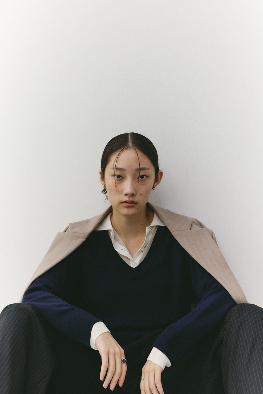 STYLEMIXER「レイヤードポロニットトップ」|ニット・セーター|NVY