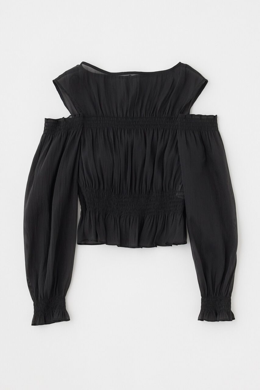 MOUSSY「SHEER GATHER ブラウス」|シャツ・ブラウス|