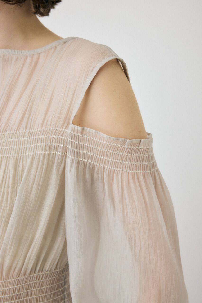 MOUSSY「SHEER GATHER ブラウス」|シャツ・ブラウス|