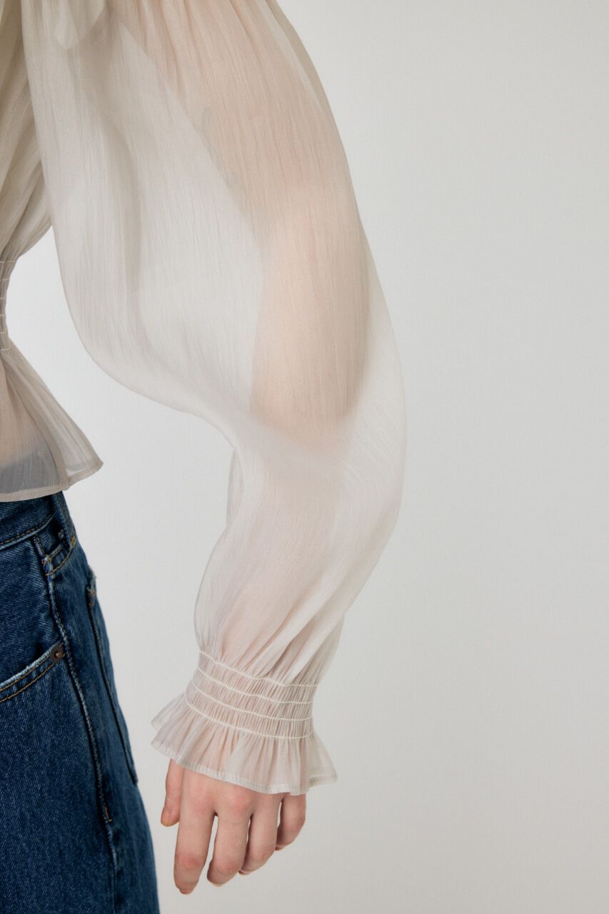 MOUSSY「SHEER GATHER ブラウス」|シャツ・ブラウス|