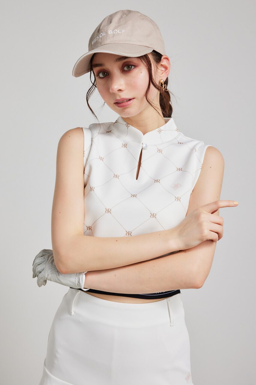 rienda「モックネックロゴノースリTOP」|タンクトップ|