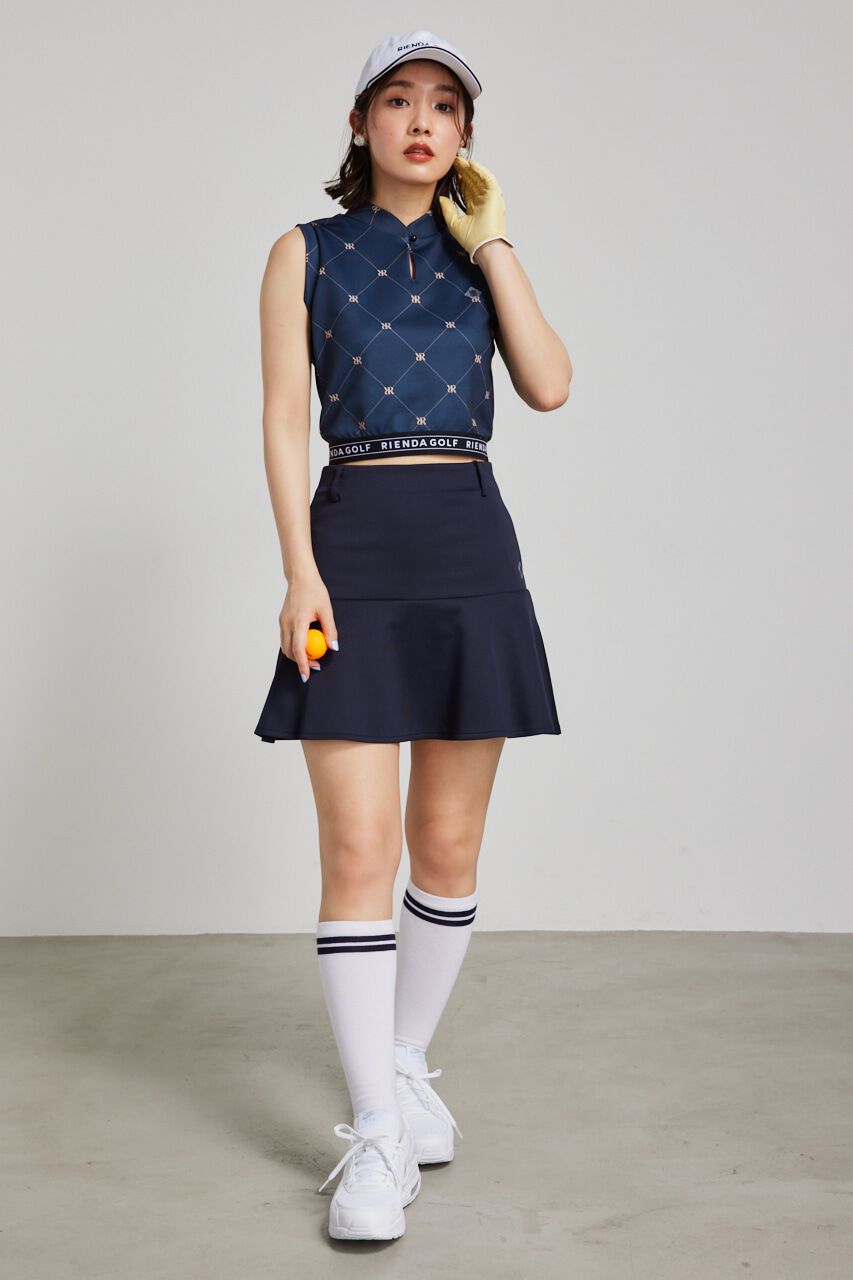 rienda「モックネックロゴノースリTOP」|タンクトップ|