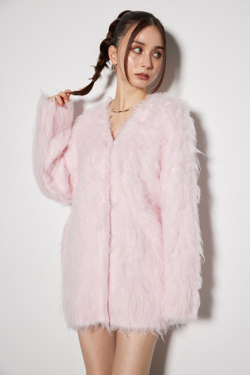 rienda「2WAYロングシャギールーズニットカーデ」|カーディガン|